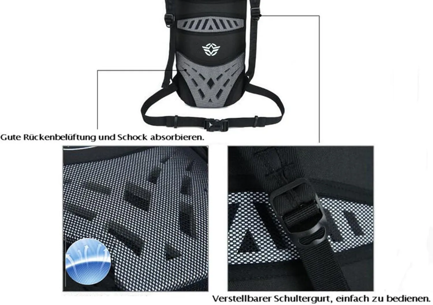 WINDCHASER Cycling Backpack, 10L Bicycle Backpack Waterproof Breathable Bag for Outdoor Travel Hiking Climbing Biking Running Skiing (Grey)