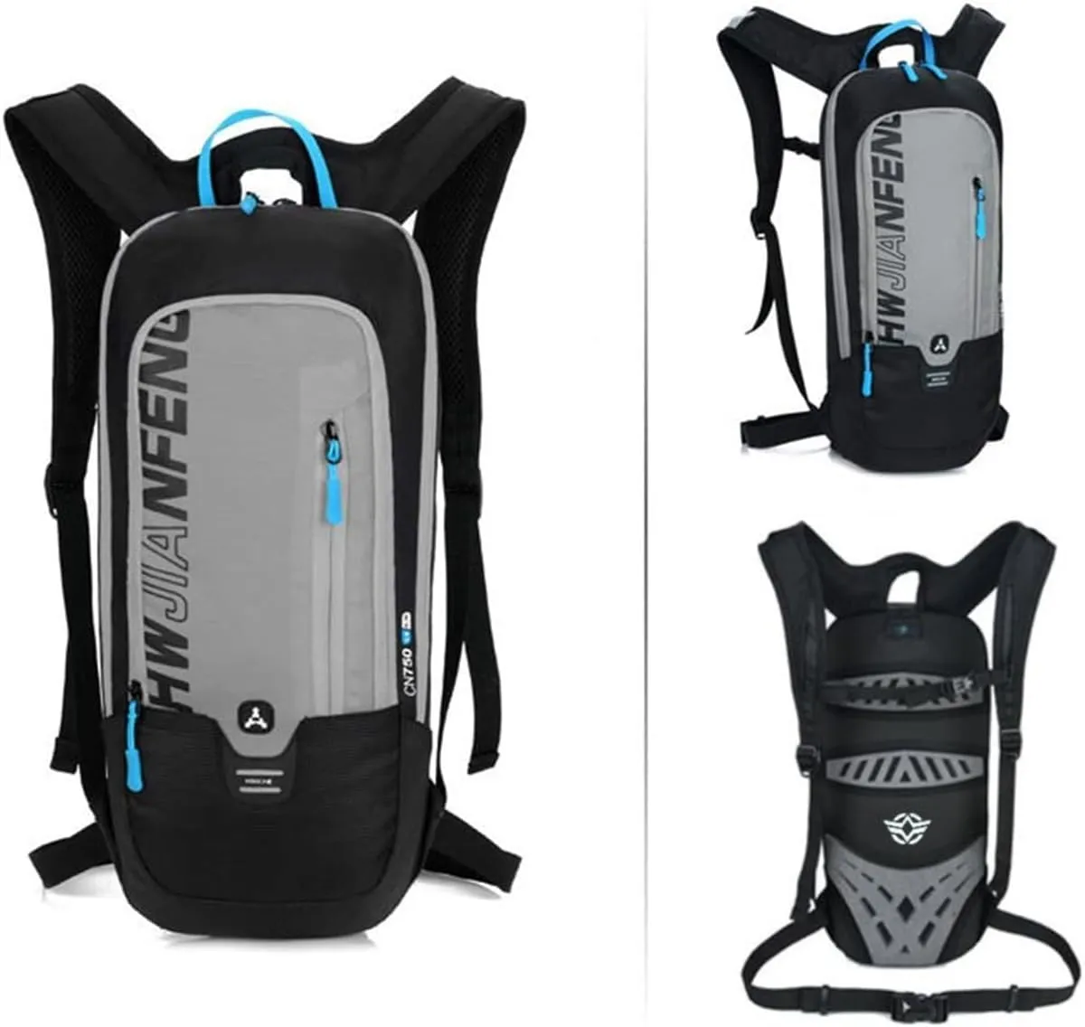 WINDCHASER Cycling Backpack, 10L Bicycle Backpack Waterproof Breathable Bag for Outdoor Travel Hiking Climbing Biking Running Skiing (Grey)