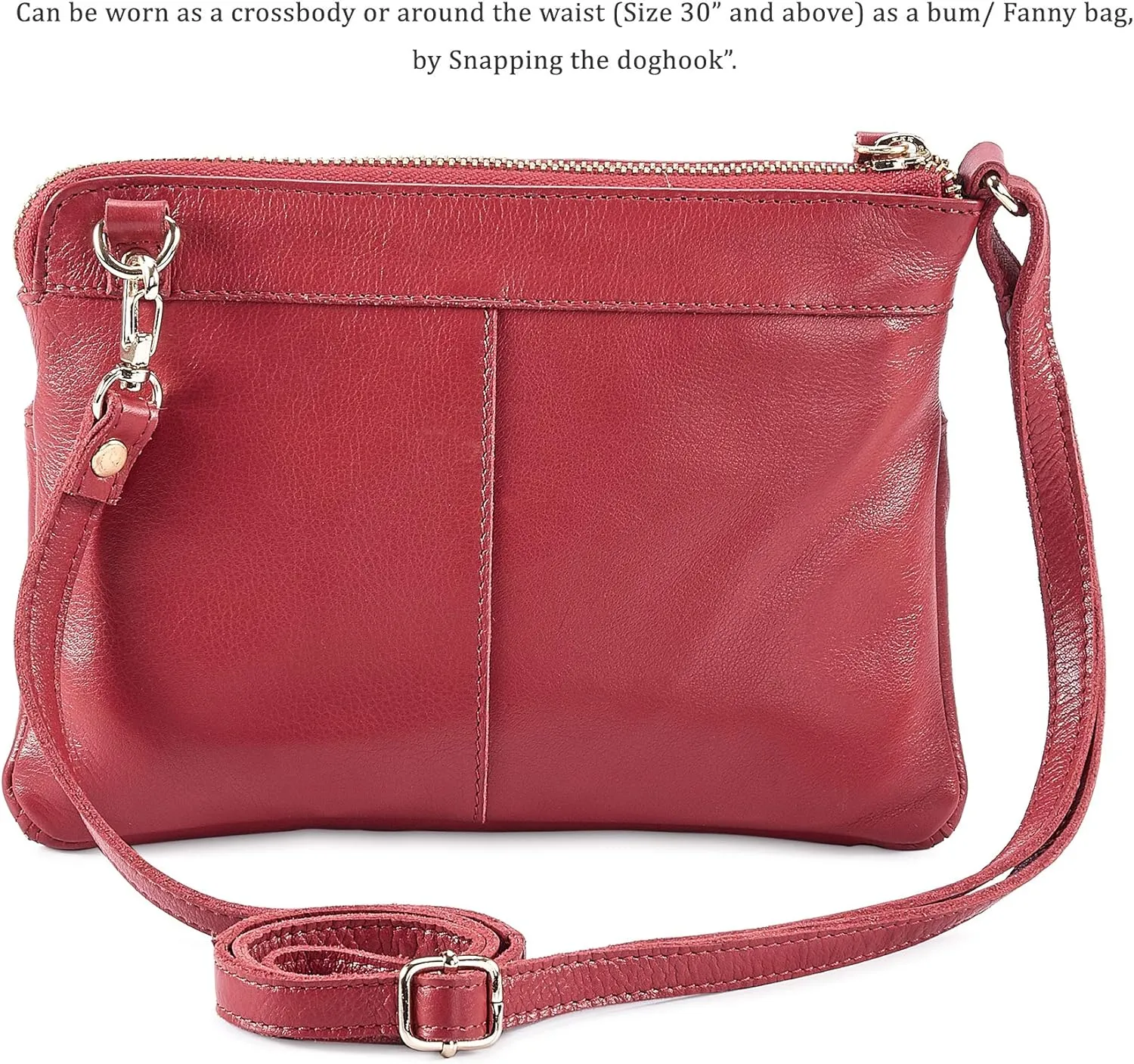 Wise Owl Accessories Small Crossbody Sling Bag Real Leather Purse for Women Crossover Trendy Shoulder Handbag