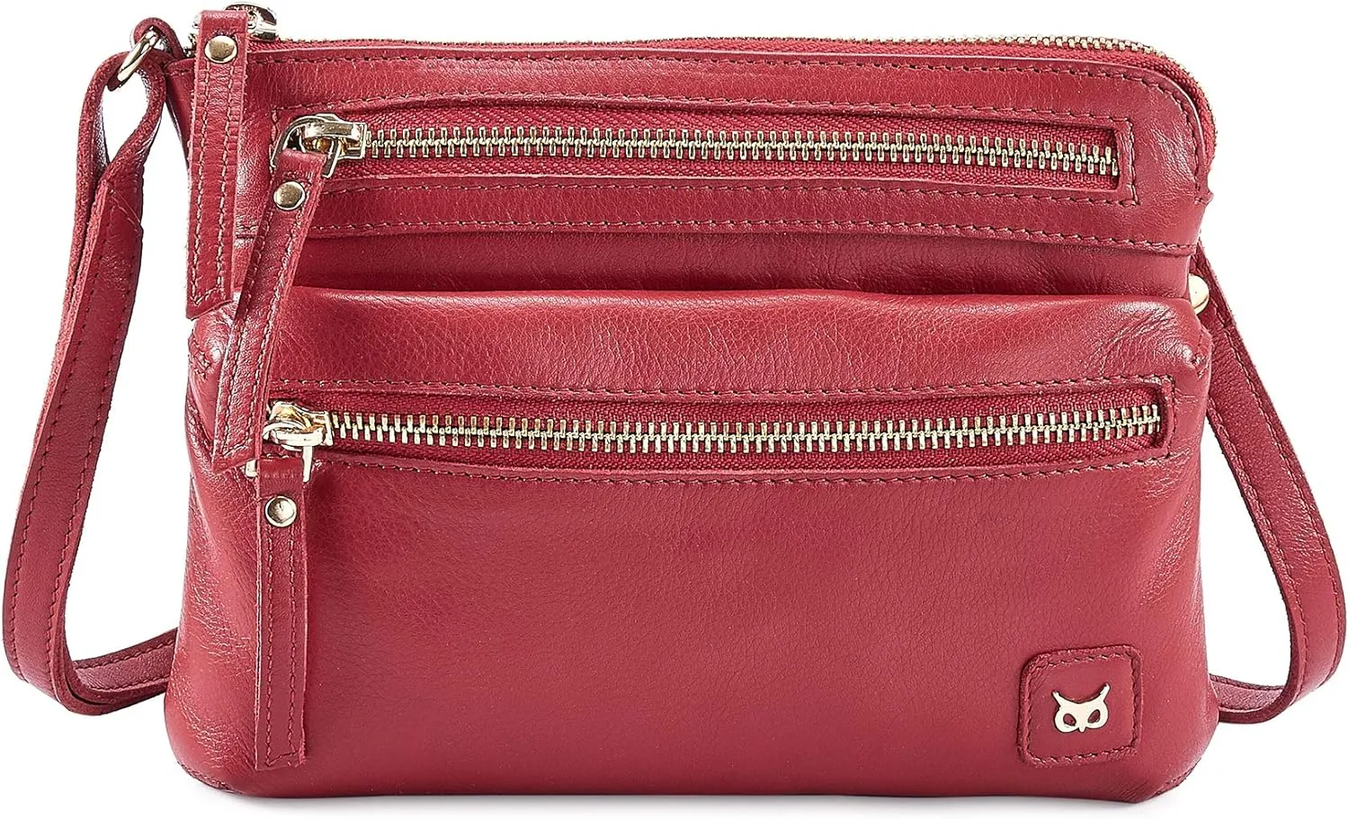 Wise Owl Accessories Small Crossbody Sling Bag Real Leather Purse for Women Crossover Trendy Shoulder Handbag