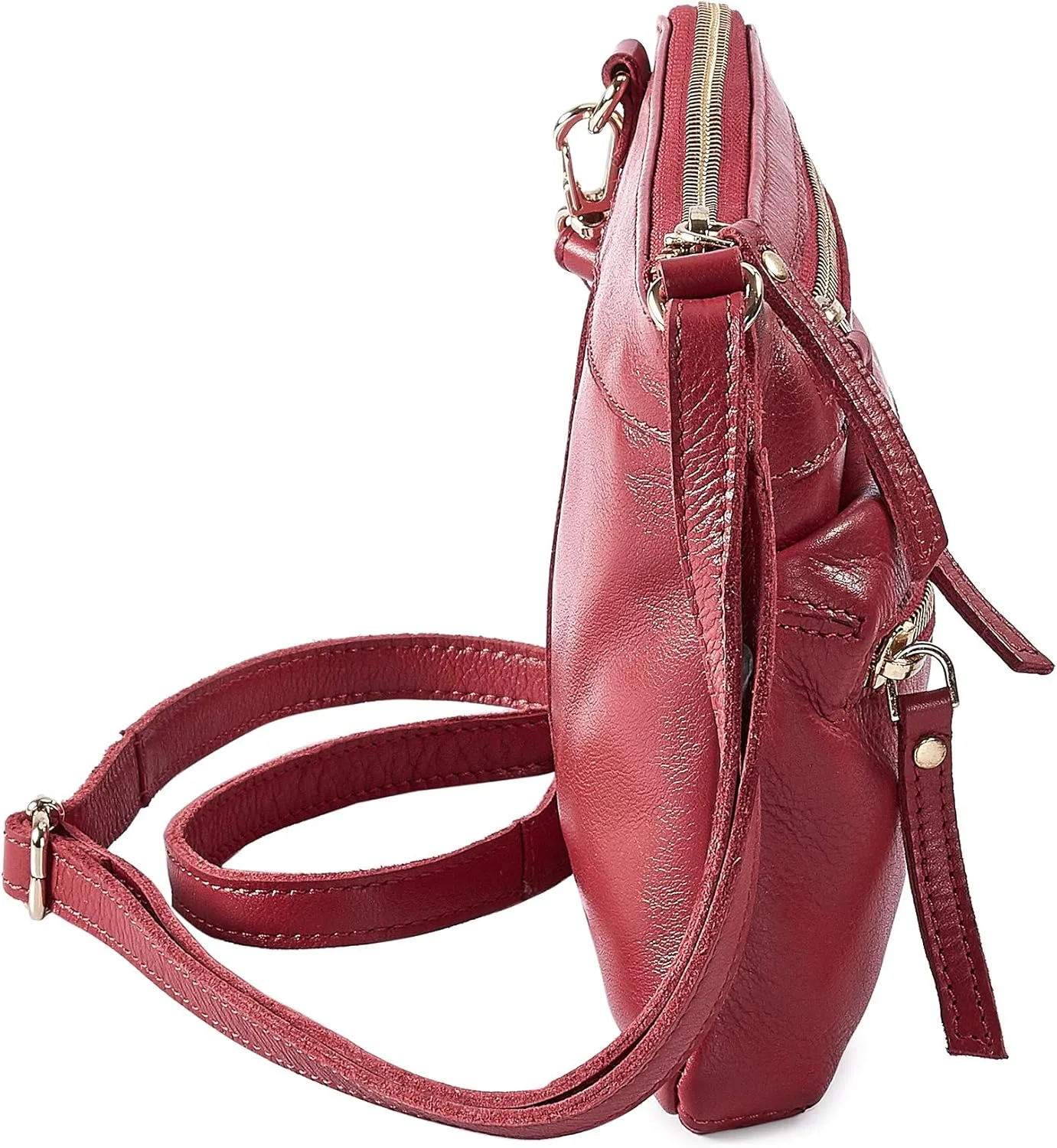 Wise Owl Accessories Small Crossbody Sling Bag Real Leather Purse for Women Crossover Trendy Shoulder Handbag