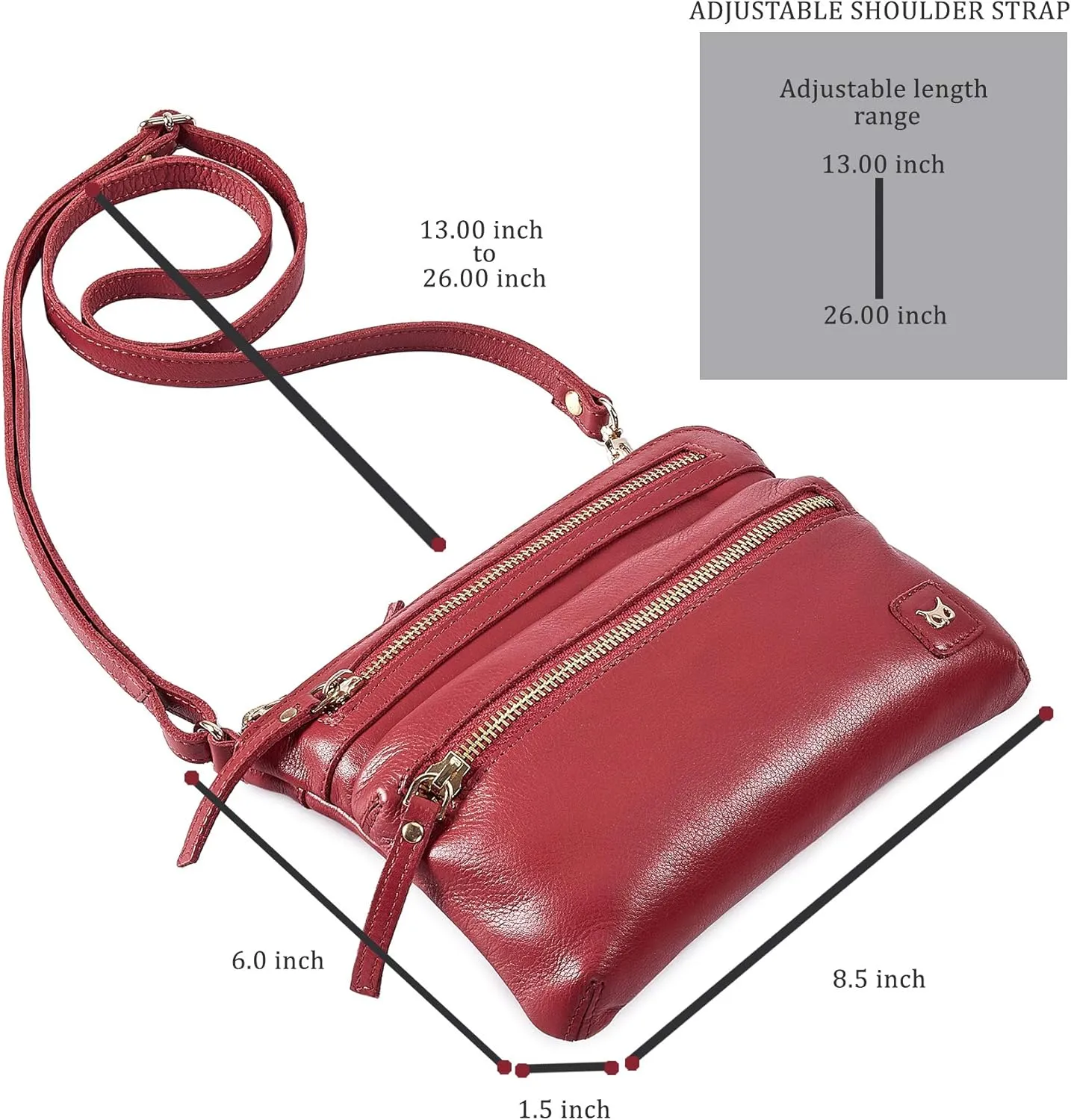 Wise Owl Accessories Small Crossbody Sling Bag Real Leather Purse for Women Crossover Trendy Shoulder Handbag