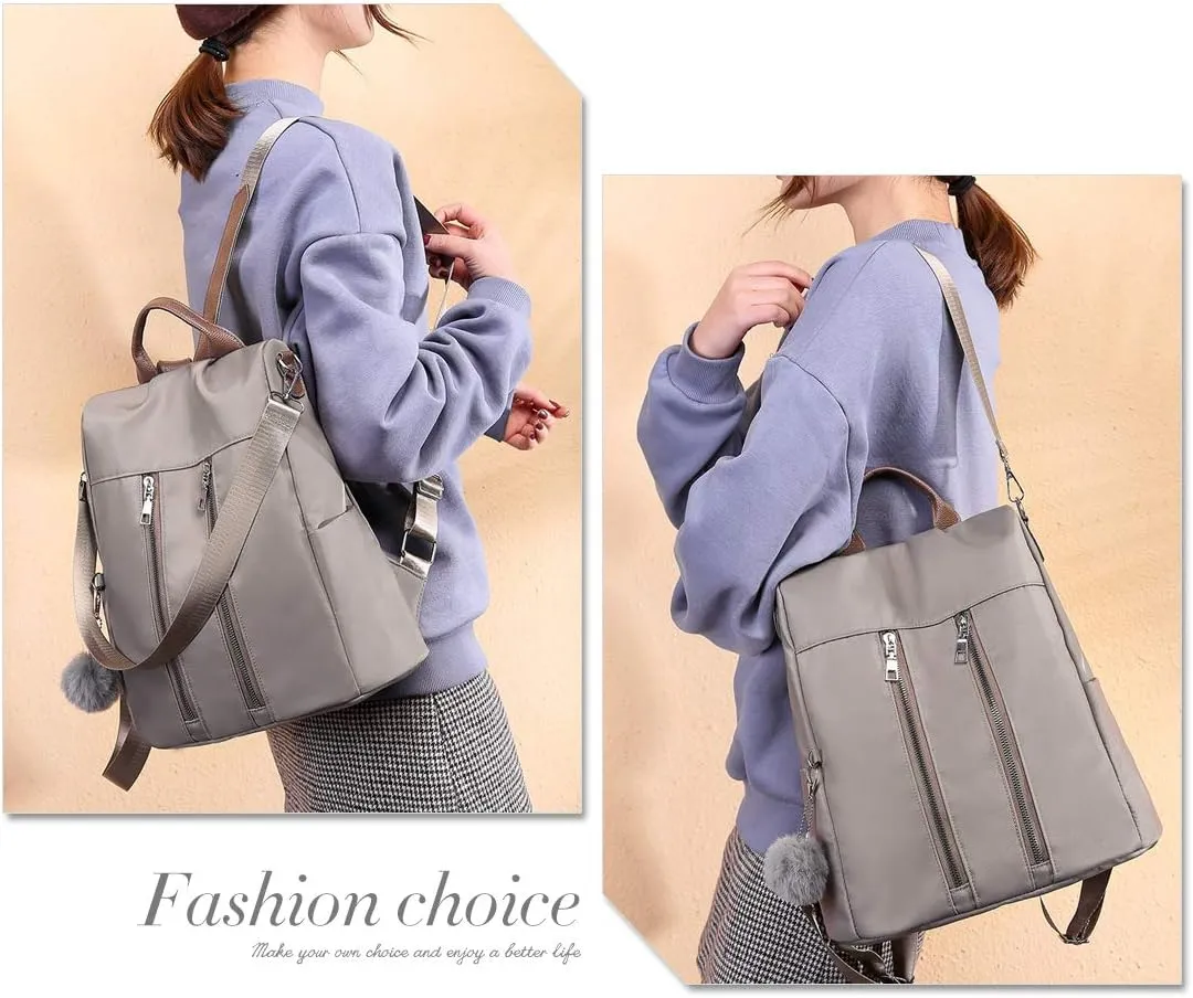 Women Backpack Purse Waterproof Nylon Anti-theft Rucksack Lightweight Fashion Shoulder Bag Travel Daypack for Ladies