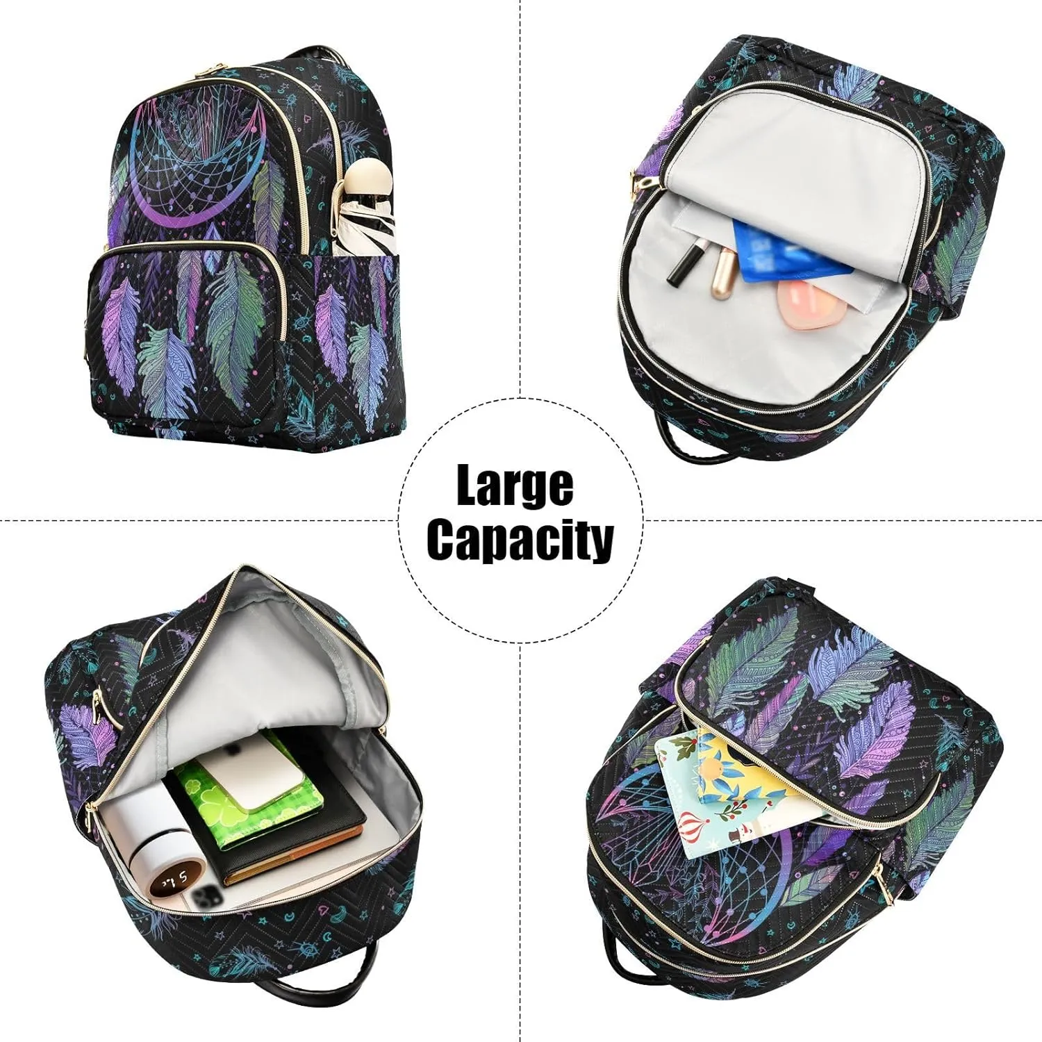 Women Fashion Backpack Purse Casual Lightweight Travel Shoulder Bag Dreamcatcher Rucksack Ladies Bag, Small