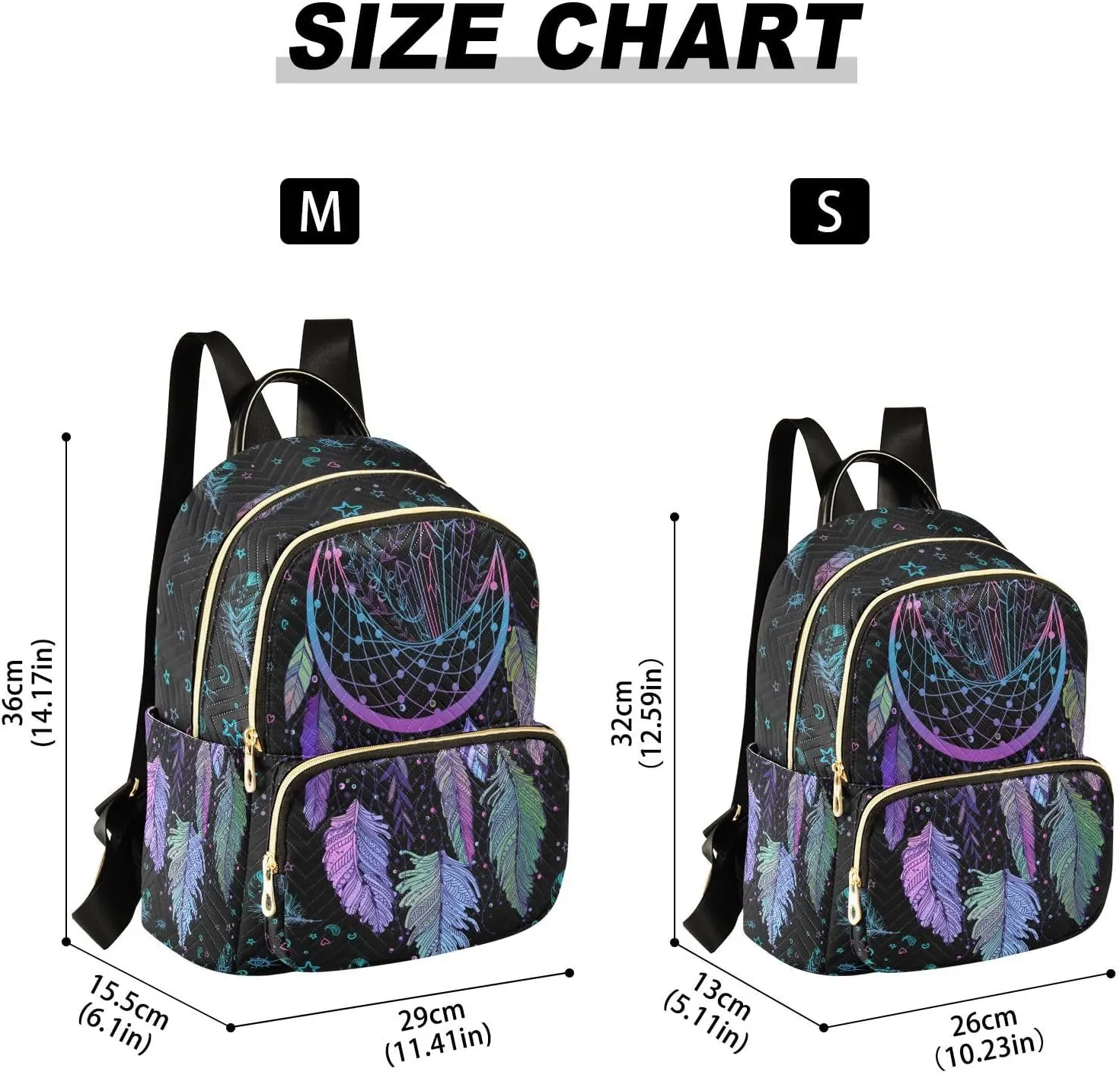Women Fashion Backpack Purse Casual Lightweight Travel Shoulder Bag Dreamcatcher Rucksack Ladies Bag, Small