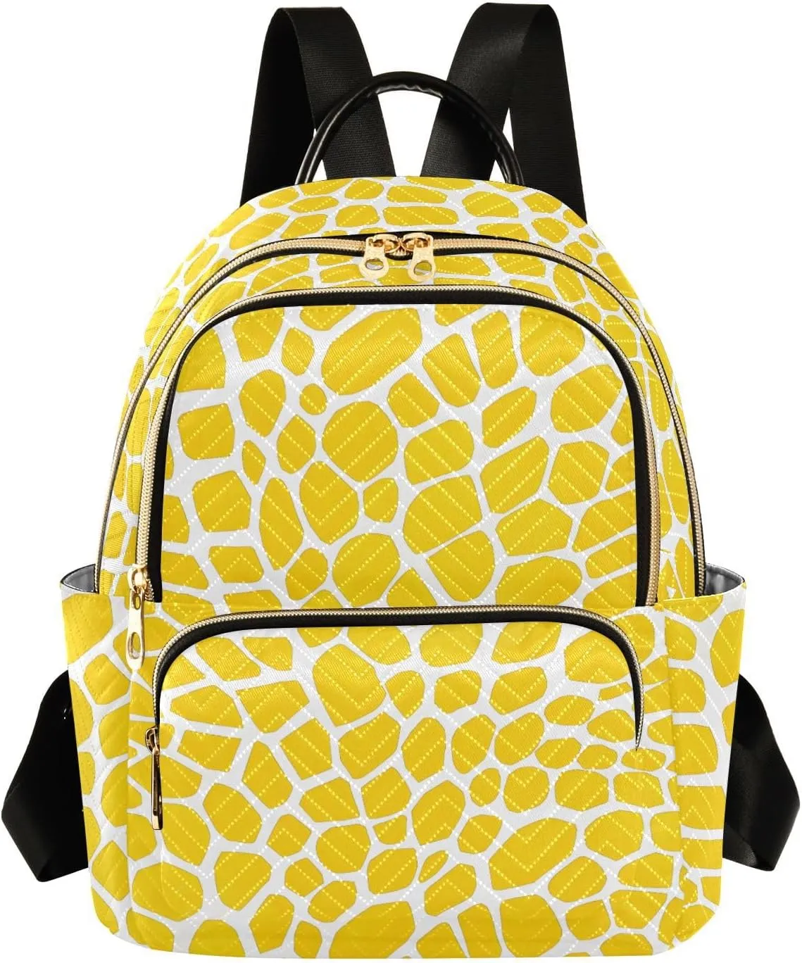 Women Fashion Backpack Purse Yellow Lizard Skin Texture Mini Travel Backpack Ladies Shoulder Bag Work Daypack 14L