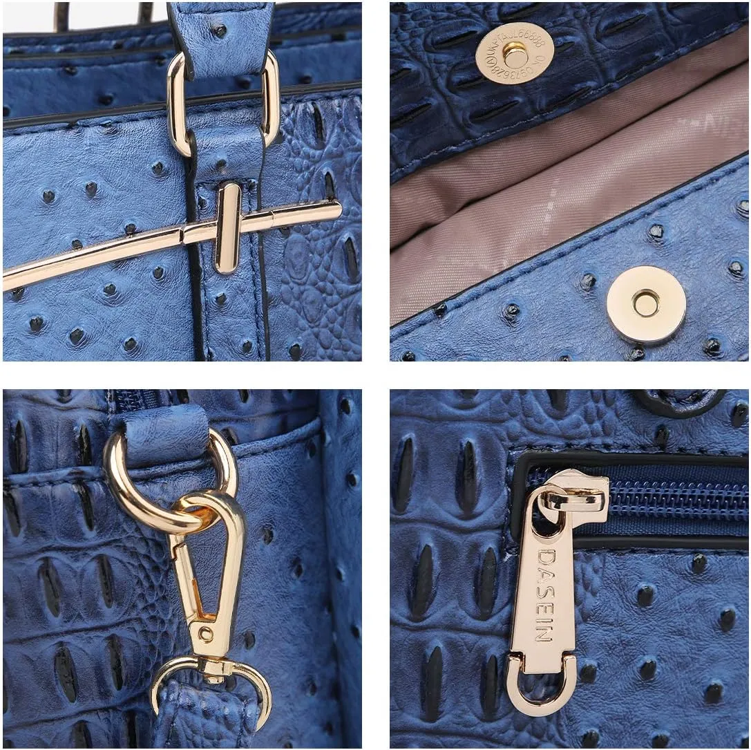 Women Handbag Wallet Tote Shoulder Hobo Bag Top Handle Satchel Purse Set 2pcs with 3 Compartments