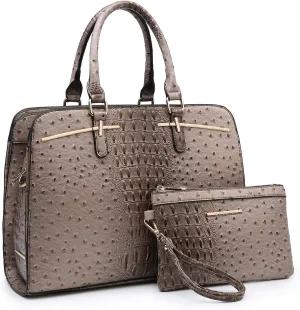 Women Handbag Wallet Tote Shoulder Hobo Bag Top Handle Satchel Purse Set 2pcs with 3 Compartments