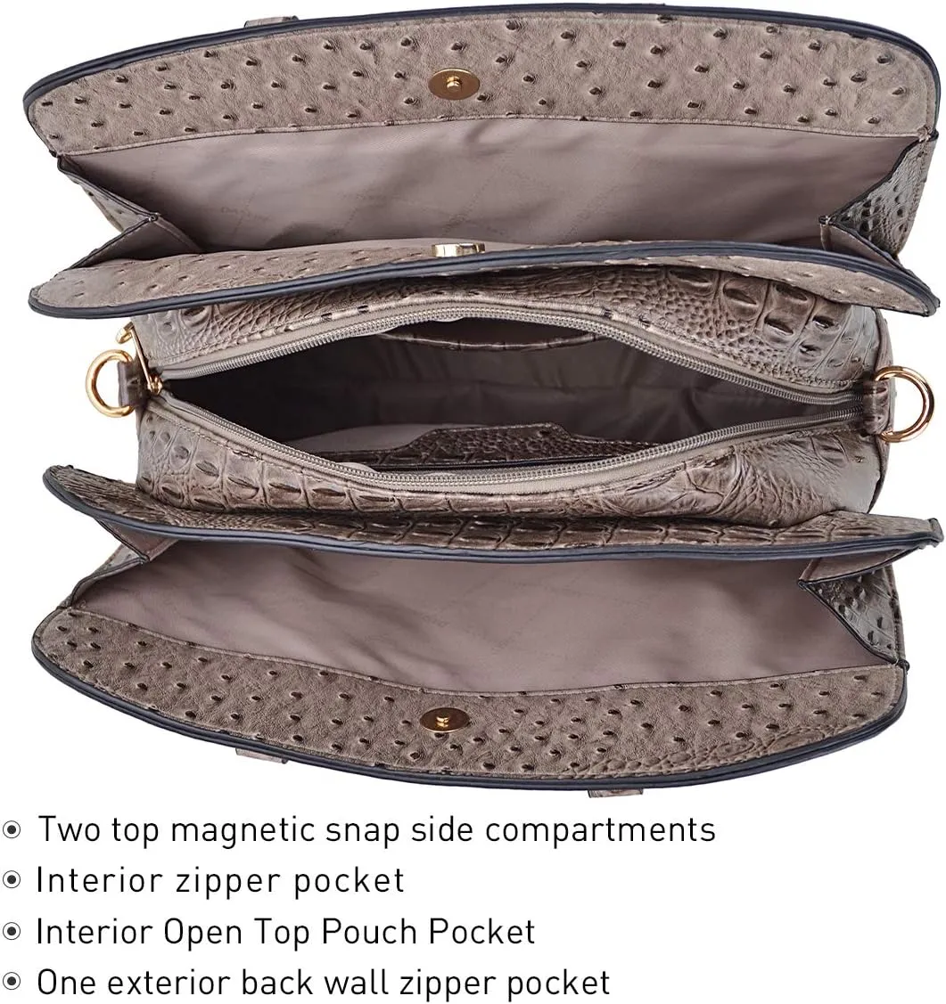 Women Handbag Wallet Tote Shoulder Hobo Bag Top Handle Satchel Purse Set 2pcs with 3 Compartments