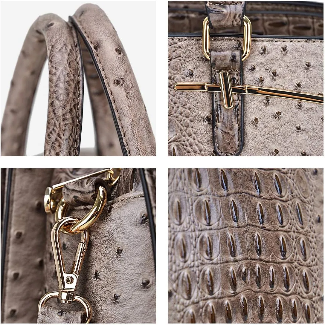 Women Handbag Wallet Tote Shoulder Hobo Bag Top Handle Satchel Purse Set 2pcs with 3 Compartments