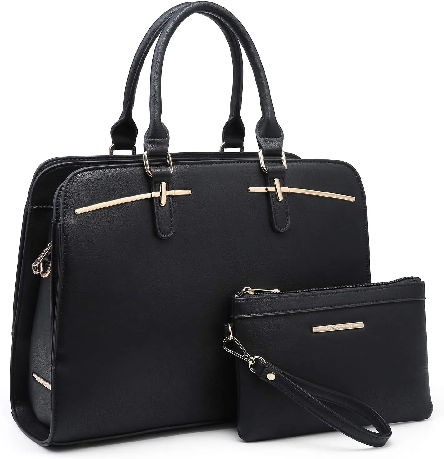Women Handbag Wallet Tote Shoulder Hobo Bag Top Handle Satchel Purse Set 2pcs with 3 Compartments