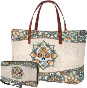 Women Handbags Wallet Tote Bag Shoulder Bag Top Handle Satchel Purse Set 2pcs