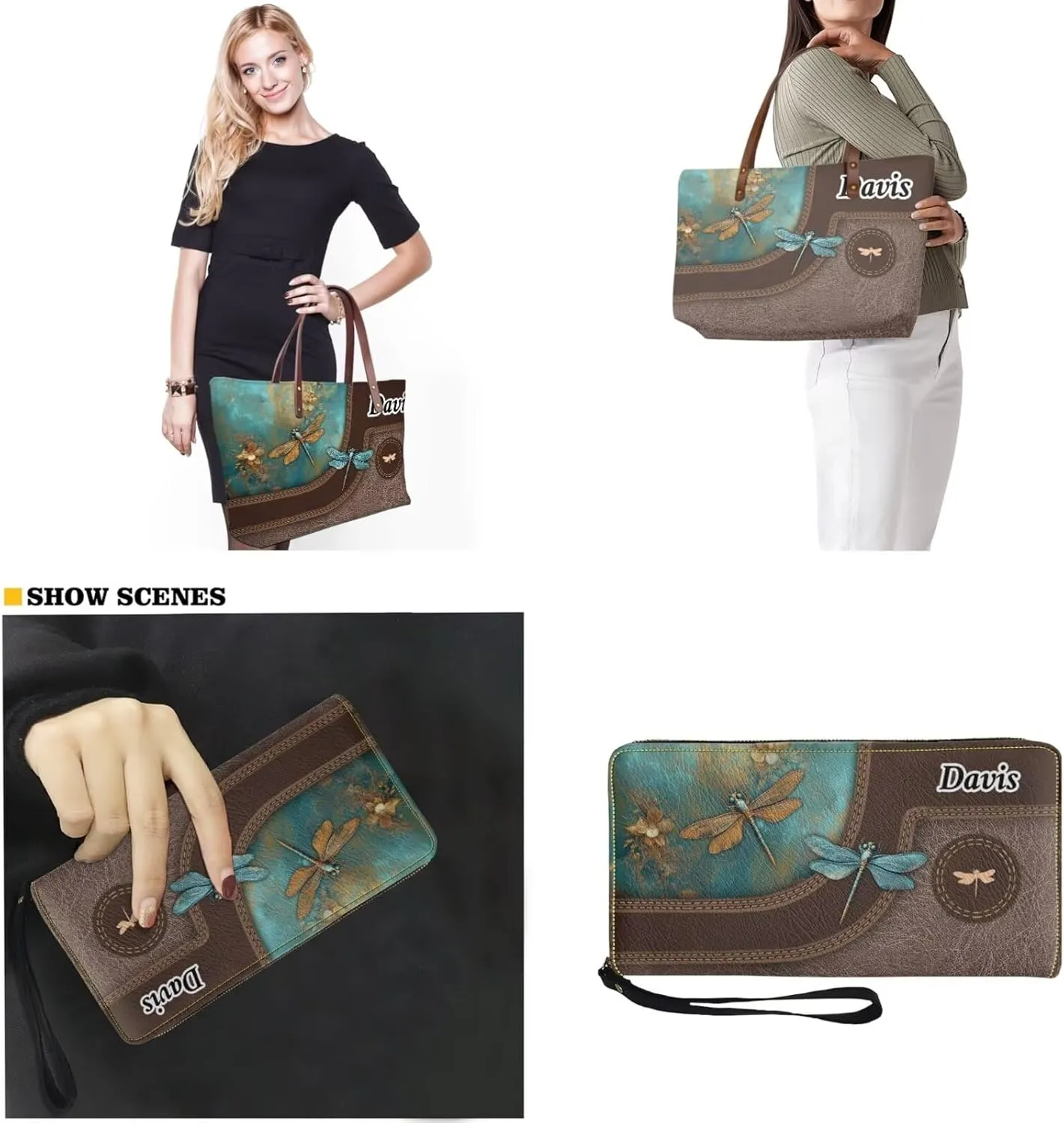 Women Handbags Wallet Tote Bag Shoulder Bag Top Handle Satchel Purse Set 2pcs