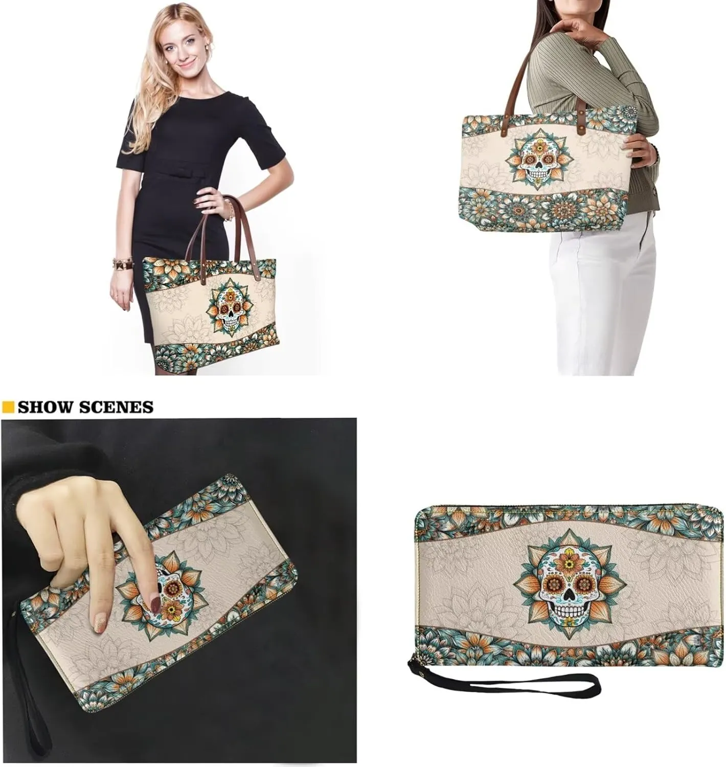 Women Handbags Wallet Tote Bag Shoulder Bag Top Handle Satchel Purse Set 2pcs