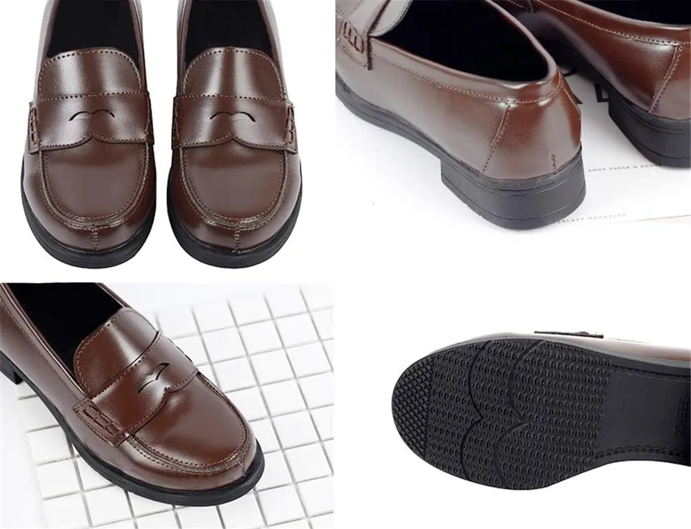 Women JK Uniform Dress Shoes Slip on Oxford Shoes Japanese Anime Cosplay Props