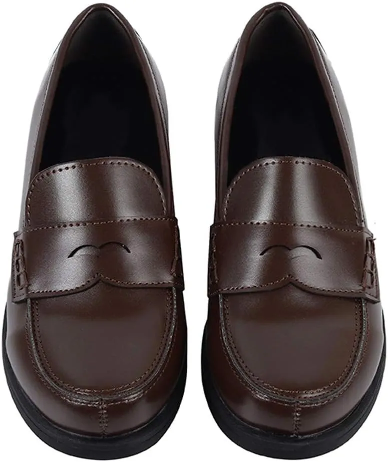 Women JK Uniform Dress Shoes Slip on Oxford Shoes Japanese Anime Cosplay Props