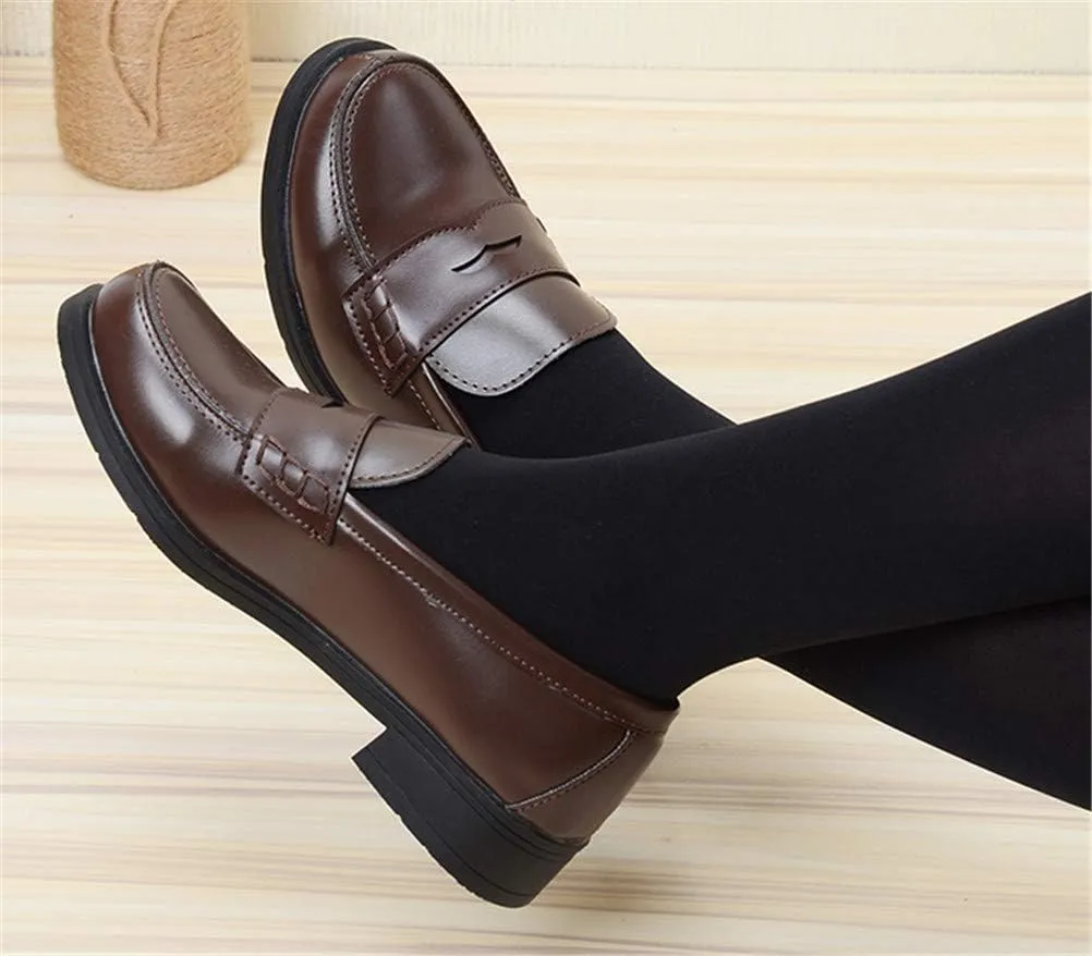 Women JK Uniform Dress Shoes Slip on Oxford Shoes Japanese Anime Cosplay Props