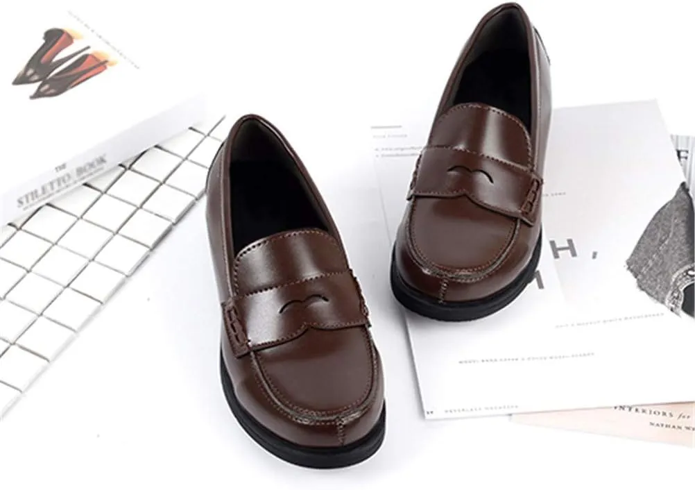Women JK Uniform Dress Shoes Slip on Oxford Shoes Japanese Anime Cosplay Props