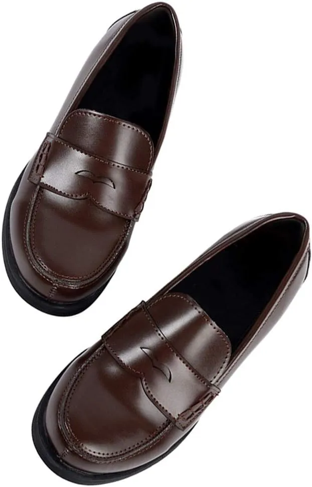 Women JK Uniform Dress Shoes Slip on Oxford Shoes Japanese Anime Cosplay Props
