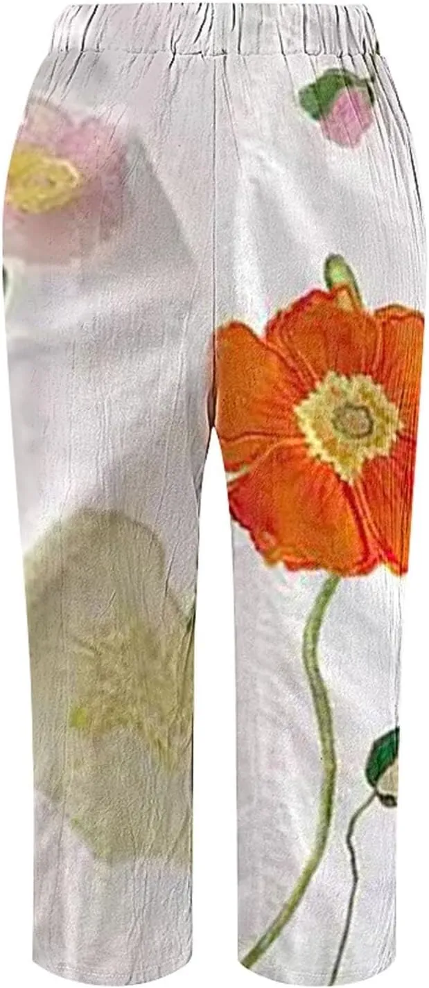 Women Linen Pants Wide Leg Casual Palazzo Pants Pa Straight Dress Cotton Linen Pants Button Trousers Womens Linen