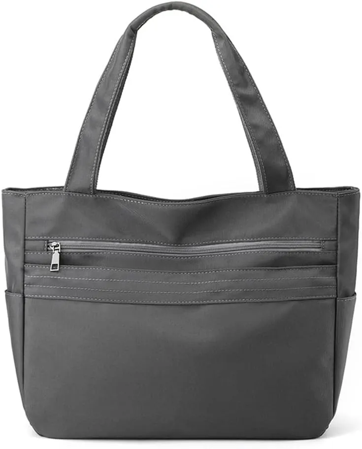 Women Nylon Handbag Waterproof Shoulder Bag Multi Pockets Top Handle Casual Lightweight Tote