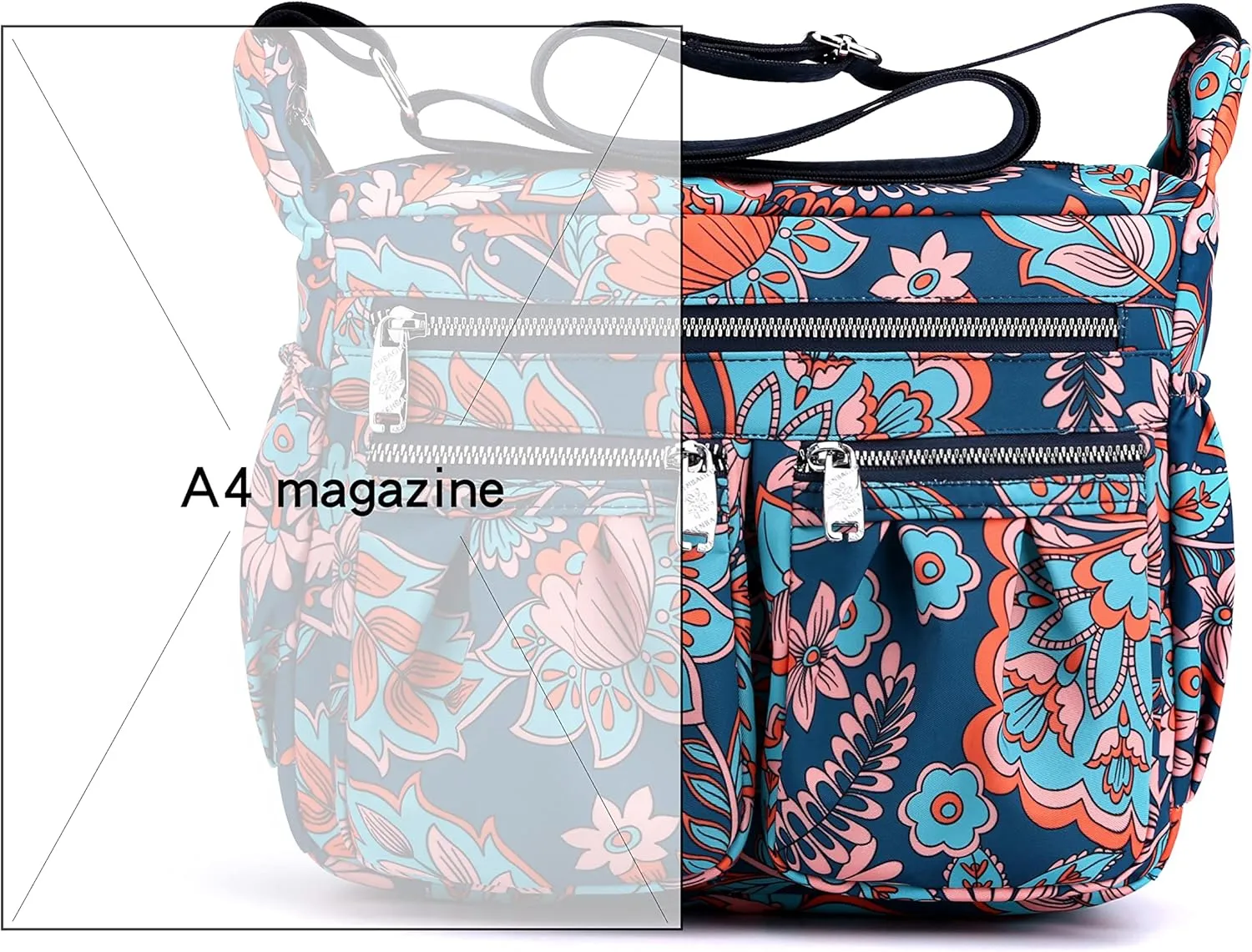 Women Shoulder Handbag Multiple Pockets Bag Ladies Tote Top Handle Satchel Crossbody Purse