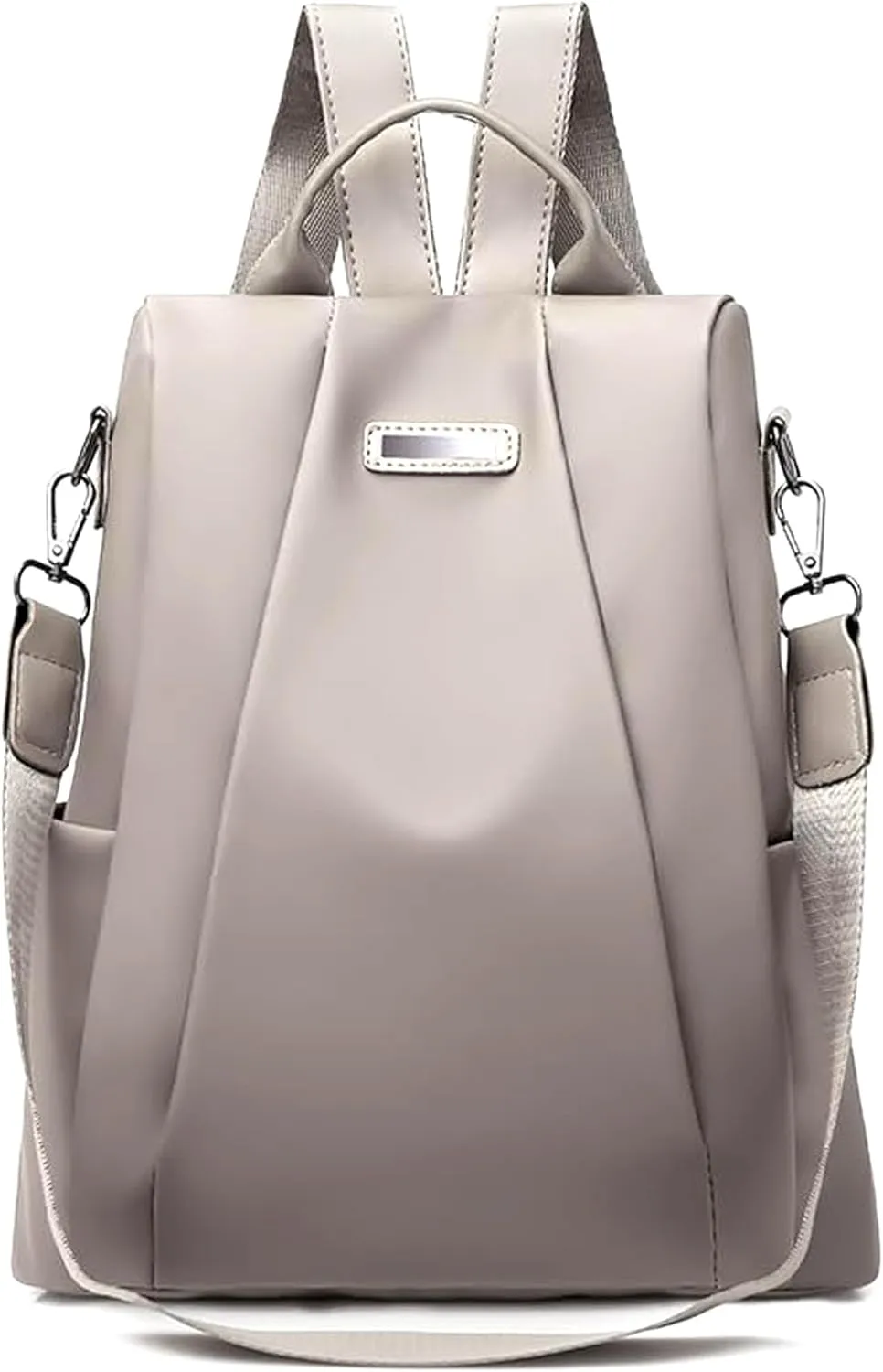 Womens Backpack Purse Waterproof Nylon Anti-theft Rucksack Lightweight Shoulder Bag Khaki