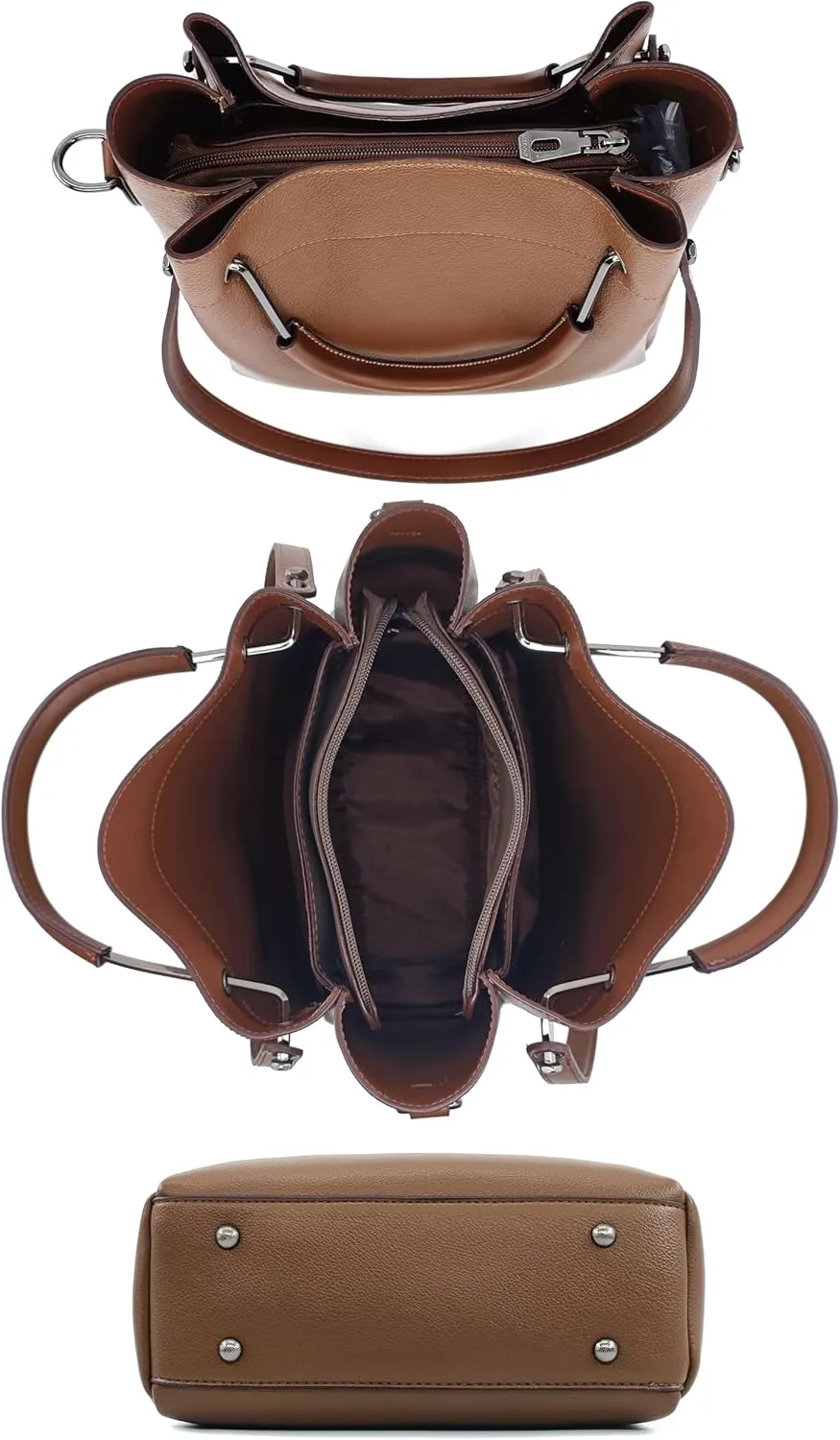 Women's Cross Body Purses and Handbags Top Handle Bags (3 Straps,Metal Hand  Shoulder Crossbody Straps)