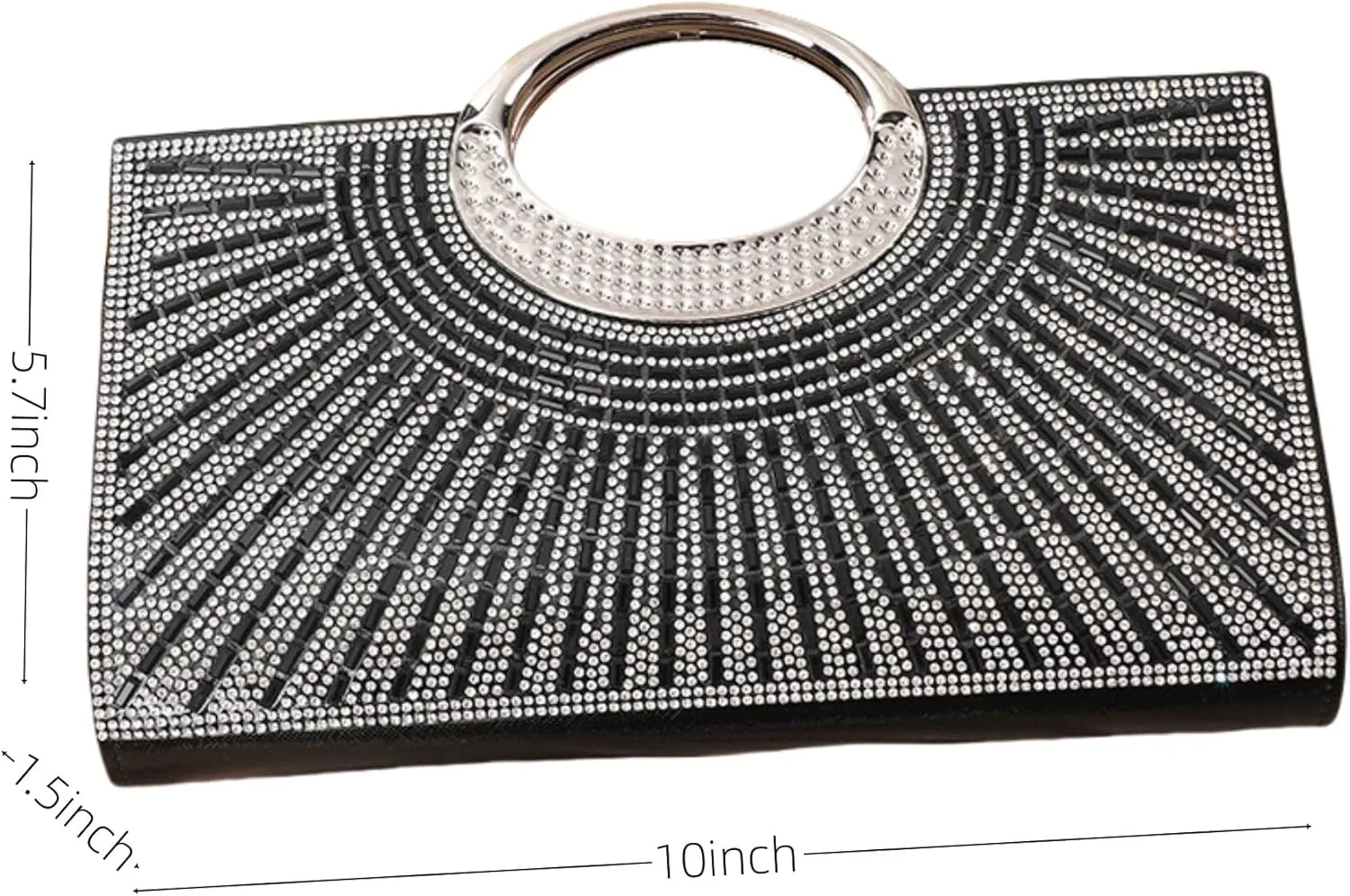 Women's Elegant Crystal Evening Handbag Glitter Top Handle Evening Purse Clutch Wedding Shoulder Bag Small Square Bag
