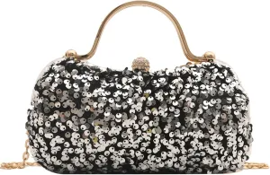 Women's Evening Handbag, Elegant Sequin Evening Bag, Top-handle Clutch, Sparkly Rhinestones Evening Crossbody Bag