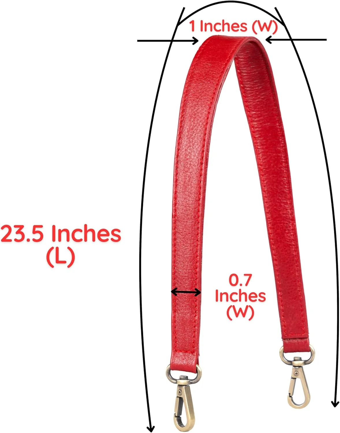 Womens Genuine Leather Purse Strap Replacement ~ Handle Shoulder Bag Strap 23.5 inch for Handbag Underarm Hobo