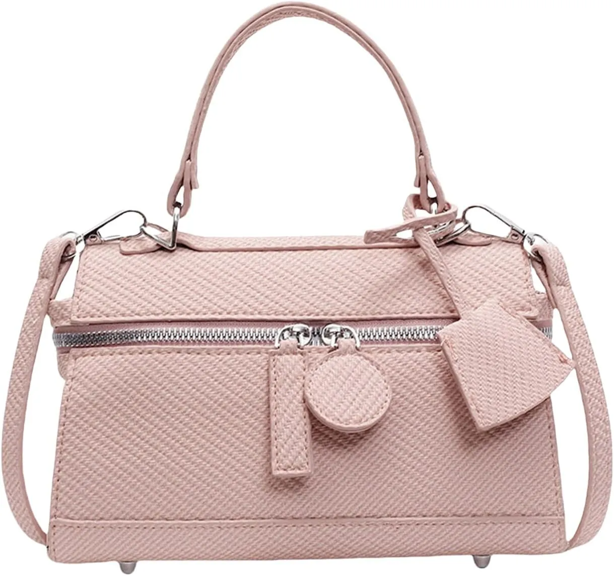 Women's PU Top-Handle Handbag with Detachable Strap – Versatile Crossbody and Shoulder Bag for Everyday Use