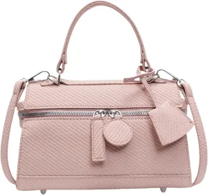 Women's PU Top-Handle Handbag with Detachable Strap – Versatile Crossbody and Shoulder Bag for Everyday Use