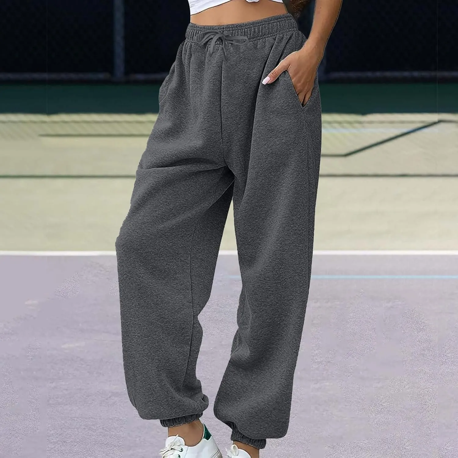 Womens Sweatpants High Waisted Baggy Sweatpants Joggers Sport Active Workout Jogger Pants with Pocket Trousers