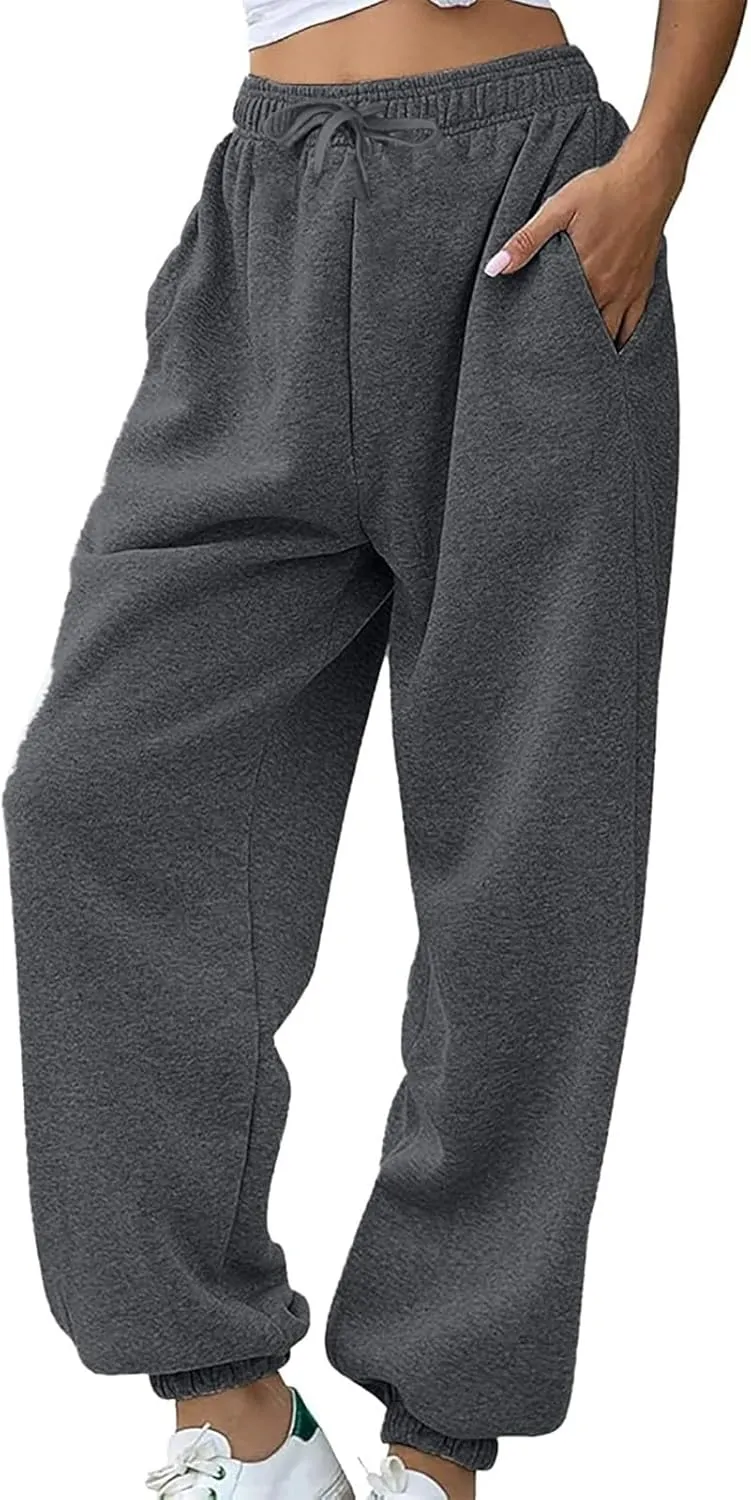 Womens Sweatpants High Waisted Baggy Sweatpants Joggers Sport Active Workout Jogger Pants with Pocket Trousers