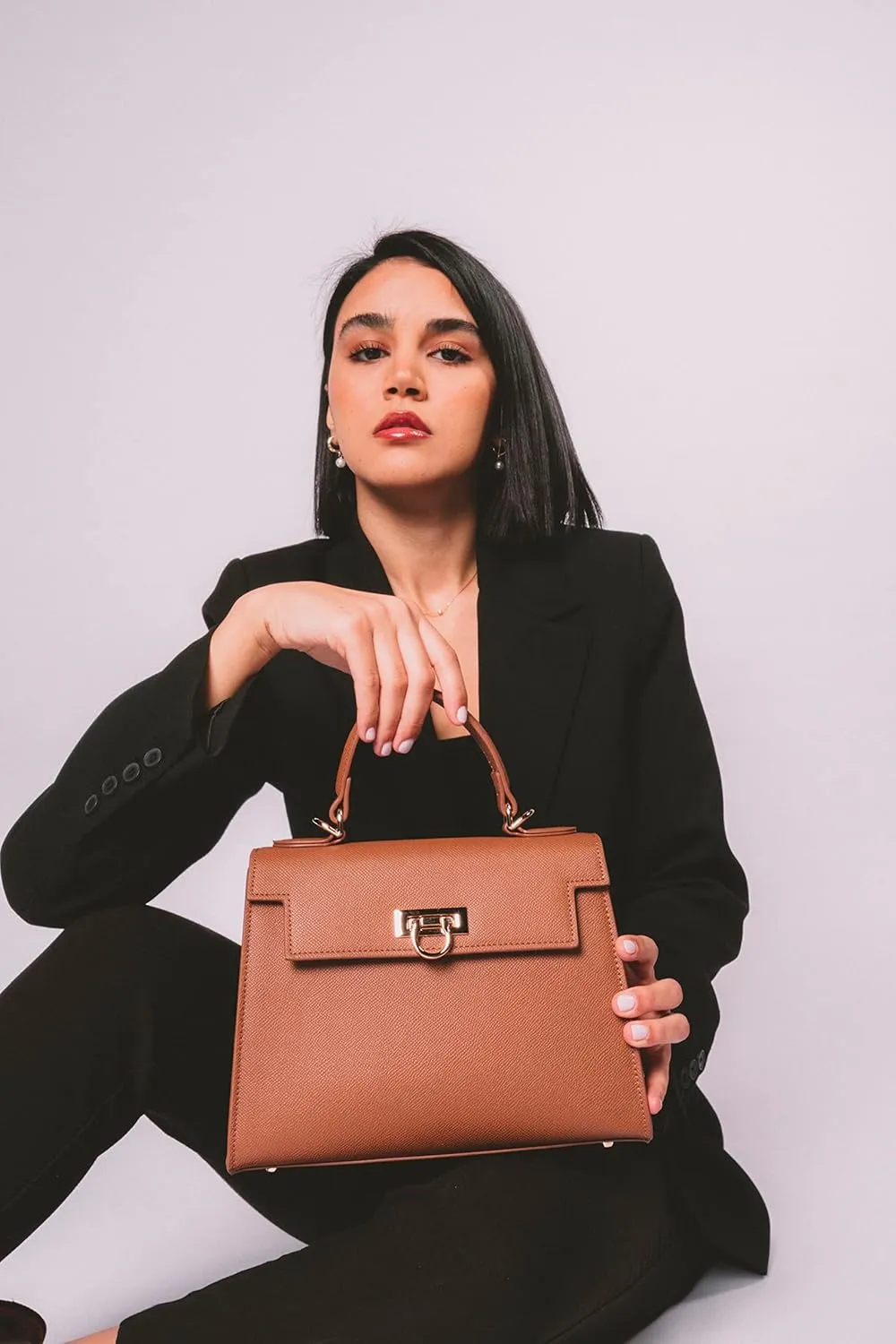 Women’s Top-Handle Handbags – Luxury Crossbody Purse Shoulder Bag for Women – Leather Handbag, Detachable Strap