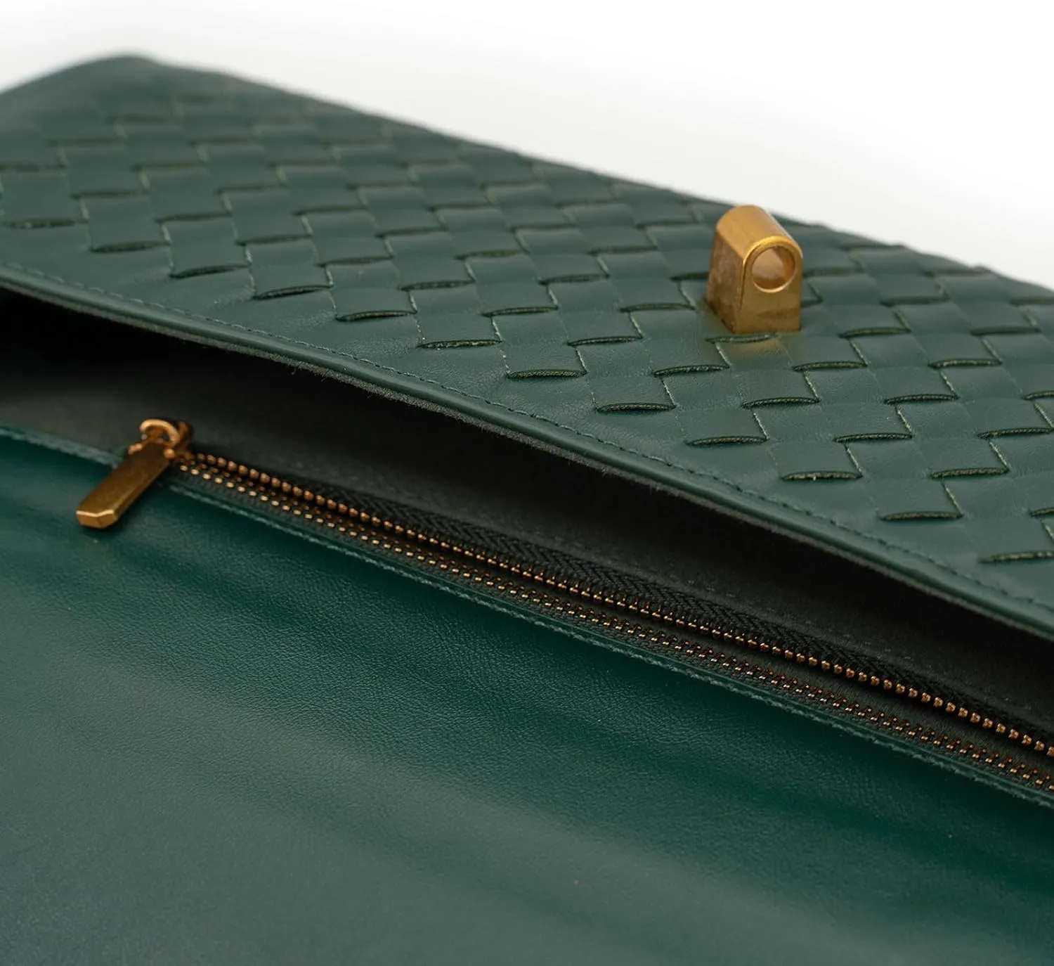 Woven Clutch Purse Ladies Top Handle Handbag Leather Crossbody Shoulder Bag with Detachable Strap