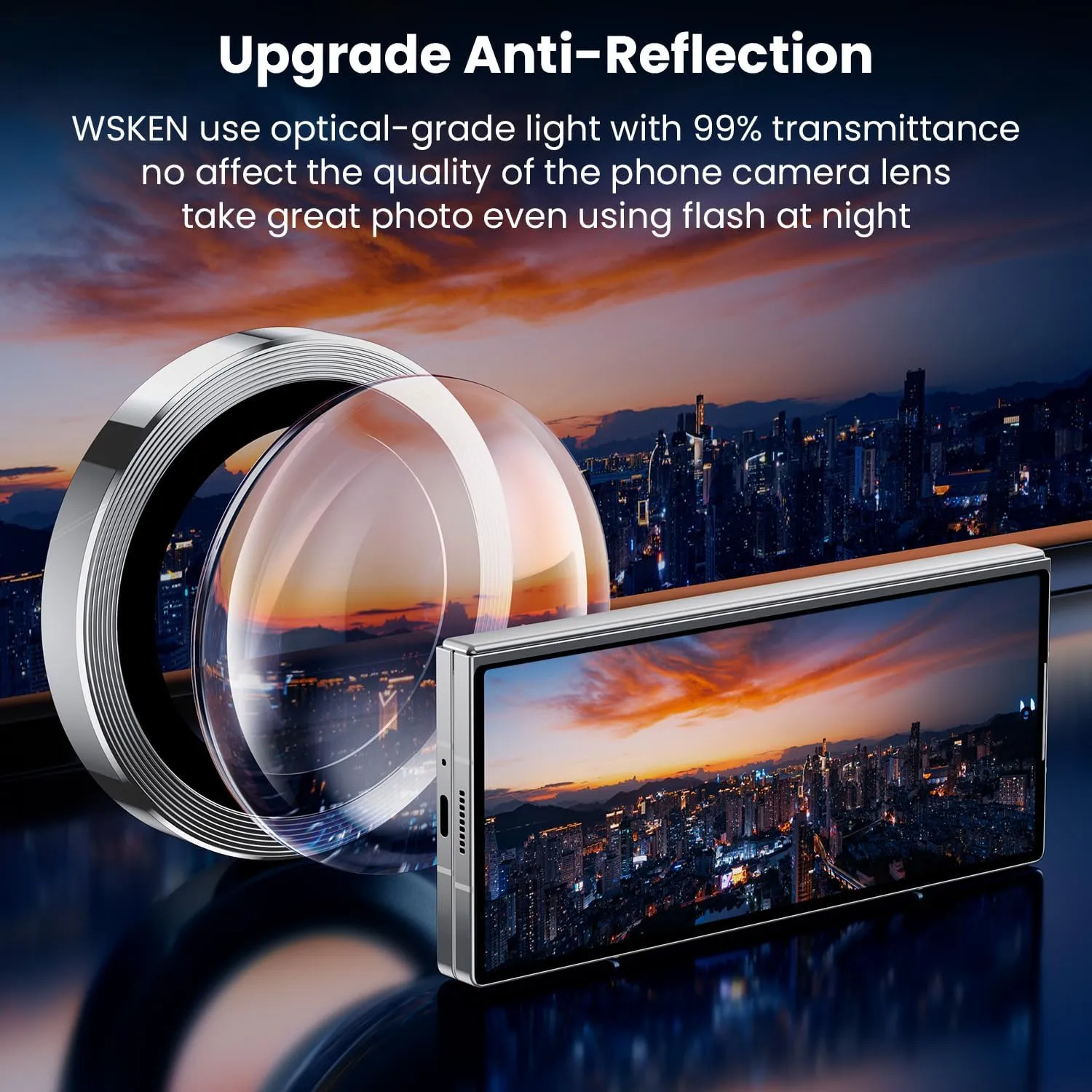 WSKEN for Z Fold 6 Camera Lens Protector Case Cover, Ultra HD Tempered Metal Glass Anti Scratch Rear Camera Screen Protector Shockproof Film for Samsung Galaxy Z Fold 6 5G 2024 Accessories,Silver