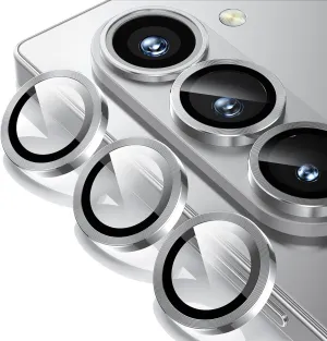 WSKEN for Z Fold 6 Camera Lens Protector Case Cover, Ultra HD Tempered Metal Glass Anti Scratch Rear Camera Screen Protector Shockproof Film for Samsung Galaxy Z Fold 6 5G 2024 Accessories,Silver