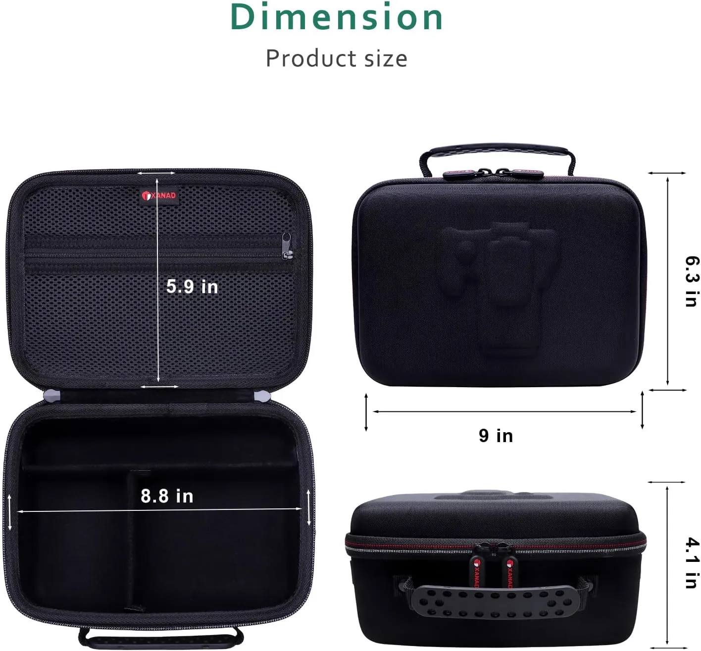 XANAD Camera Case Compatible with Canon EOS Rebel T7 / R100 / R50 / R6 Mark II / R8 / T100, Sony, Nikon DSLR Camera, Lens, Tripod, with 4 Pieces of Dividers and Shoulder Strap（Black）