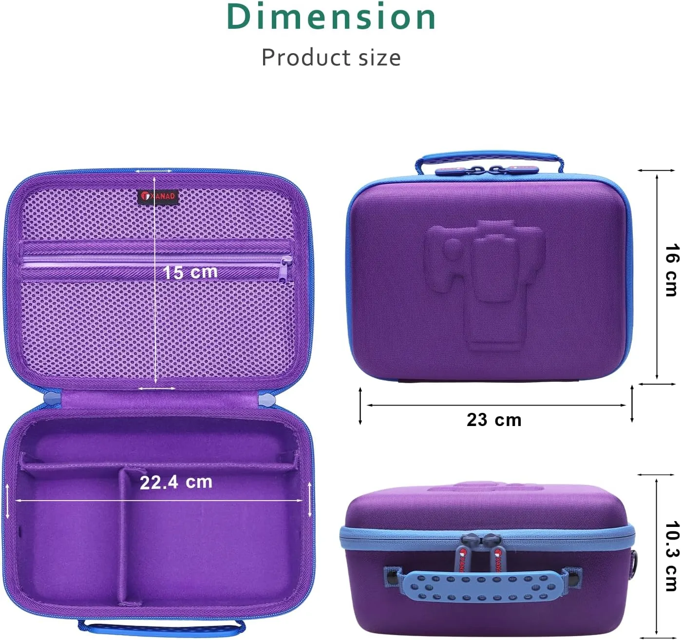 XANAD Camera Case Compatible with Canon EOS Rebel T7 / R100 / R50 / R6 Mark II / R8 / T100, Sony, Nikon DSLR Camera, Lens, Tripod, with 4 Pieces of Dividers and Shoulder Strap(Purple)
