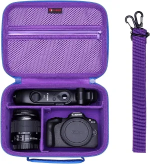 XANAD Camera Case Compatible with Canon EOS Rebel T7 / R100 / R50 / R6 Mark II / R8 / T100, Sony, Nikon DSLR Camera, Lens, Tripod, with 4 Pieces of Dividers and Shoulder Strap(Purple)