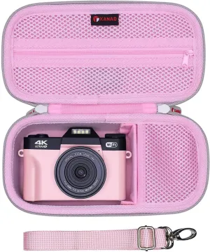 XANAD Digital Camera Case for Sony Alpha 6400,6000,6100,6700,6600/ RX100 VII or Sony Alpha ZV-1,ZV-1F,ZV-E10,ZV-E10 II 4K Vlogging Camera, with Shoulder Strap (Pink)-Internal:8.3"x3.9"x2.2"