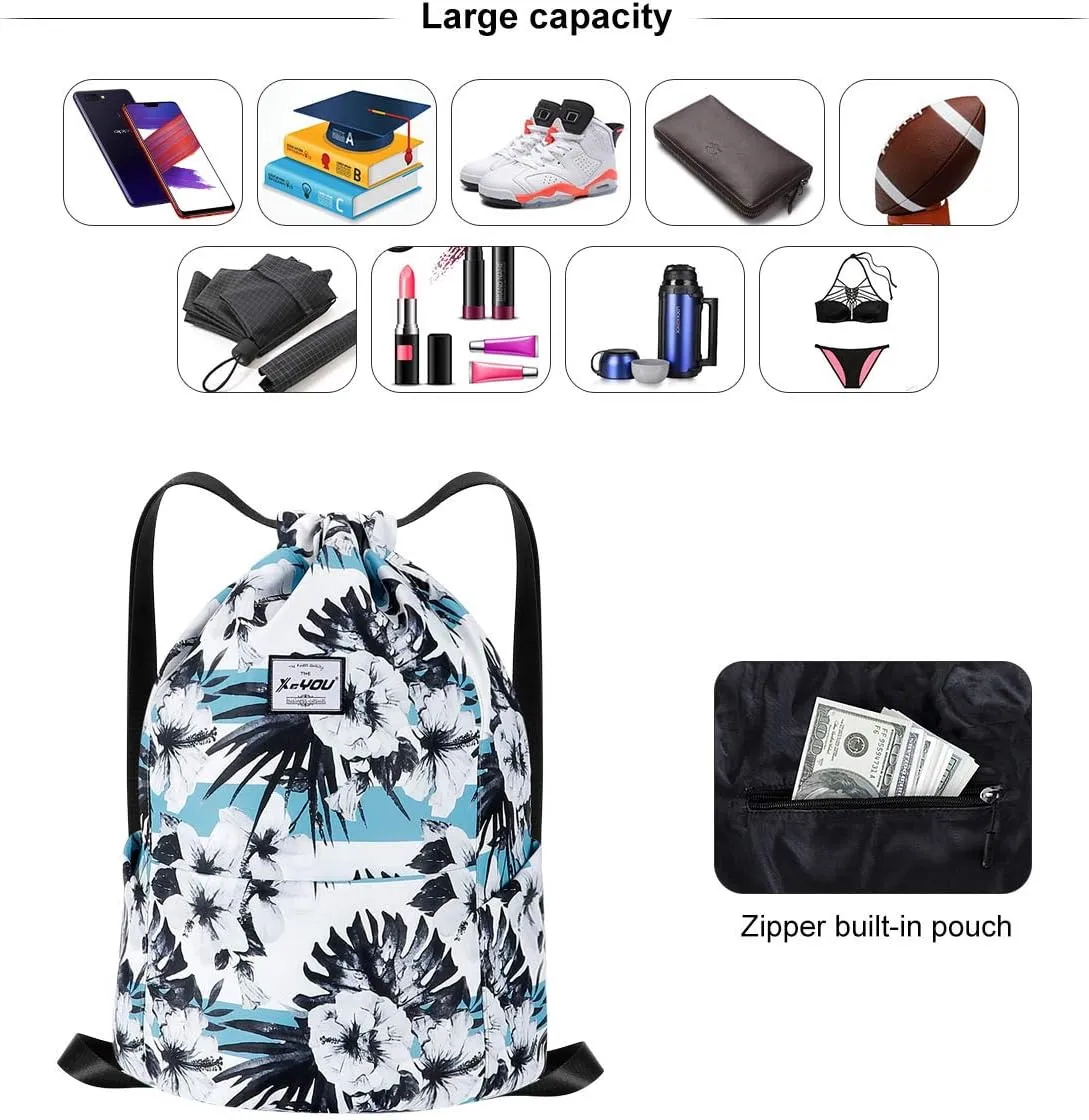 XEYOU Drawstring Sports Backpack Lightweight Gym Yoga Sackpack Shoulder Rucksack Casual Outdoor Daypack for Women and Men