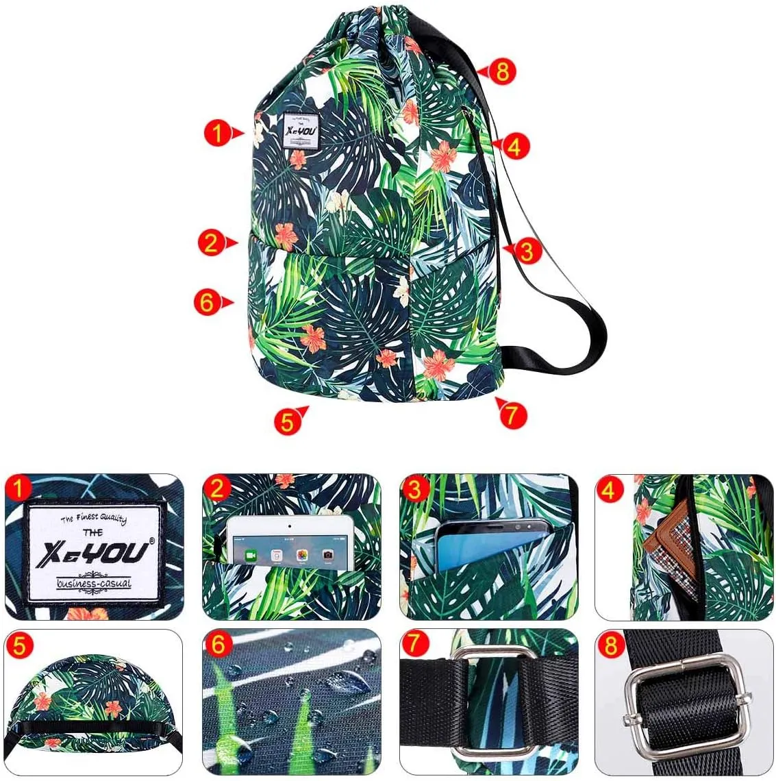XEYOU Drawstring Sports Backpack Lightweight Gym Yoga Sackpack Shoulder Rucksack Casual Outdoor Daypack for Women and Men