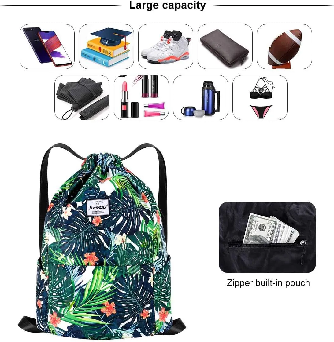 XEYOU Drawstring Sports Backpack Lightweight Gym Yoga Sackpack Shoulder Rucksack Casual Outdoor Daypack for Women and Men