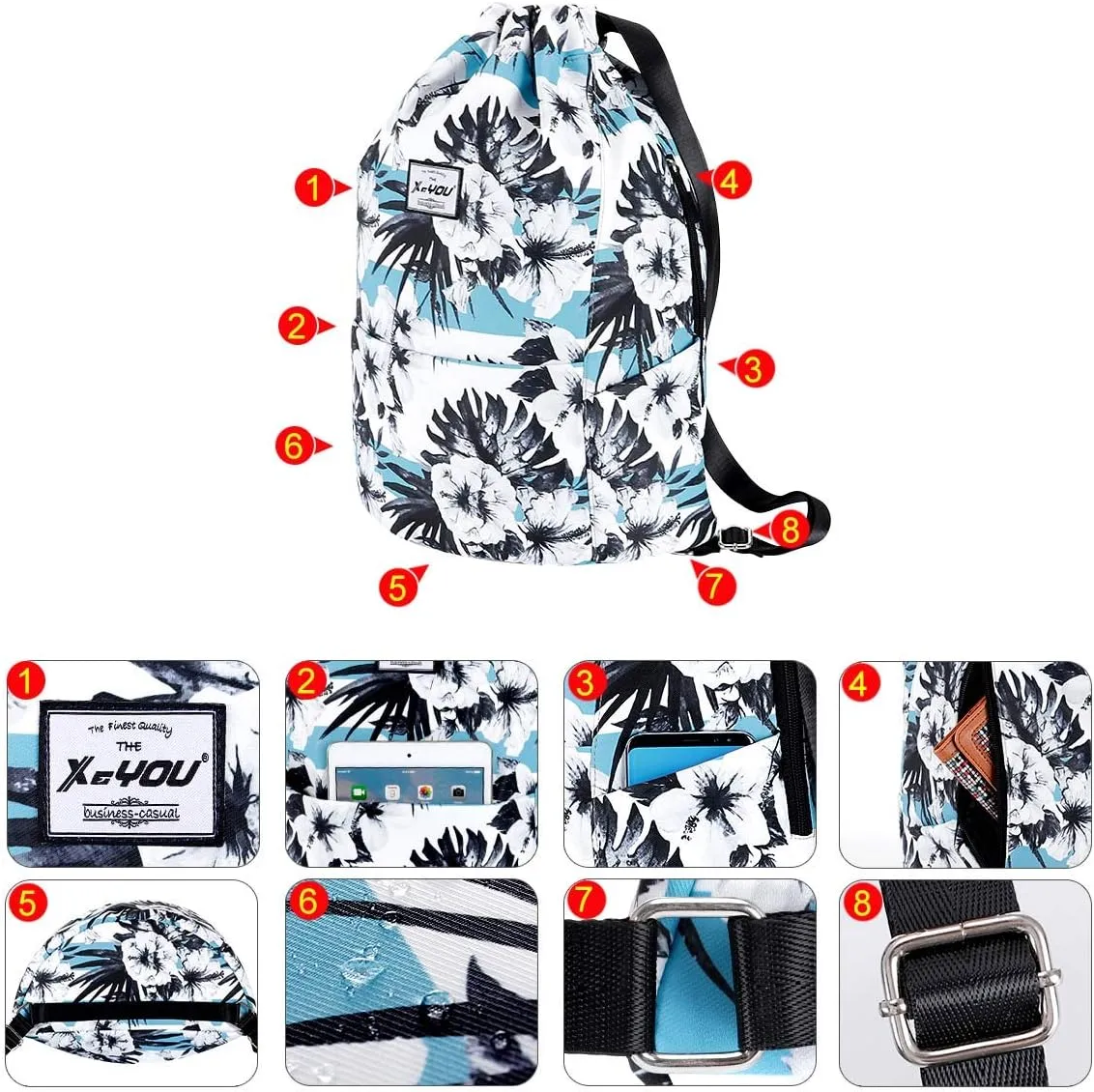 XEYOU Drawstring Sports Backpack Lightweight Gym Yoga Sackpack Shoulder Rucksack Casual Outdoor Daypack for Women and Men