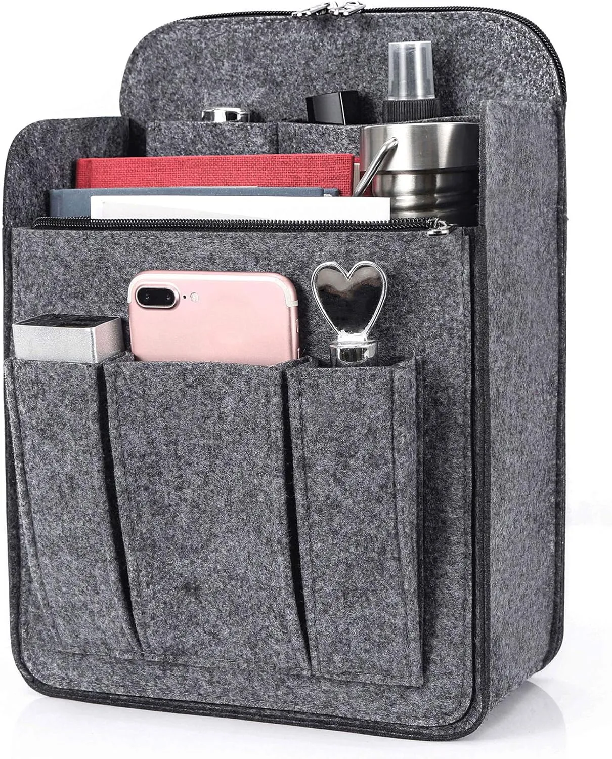 Yoillione Felt Backpack Organizer Insert for Women and Men, Large Travel Rucksack Insert with High Capacity, Lightweight Bag Organizer with Zipper Pockets