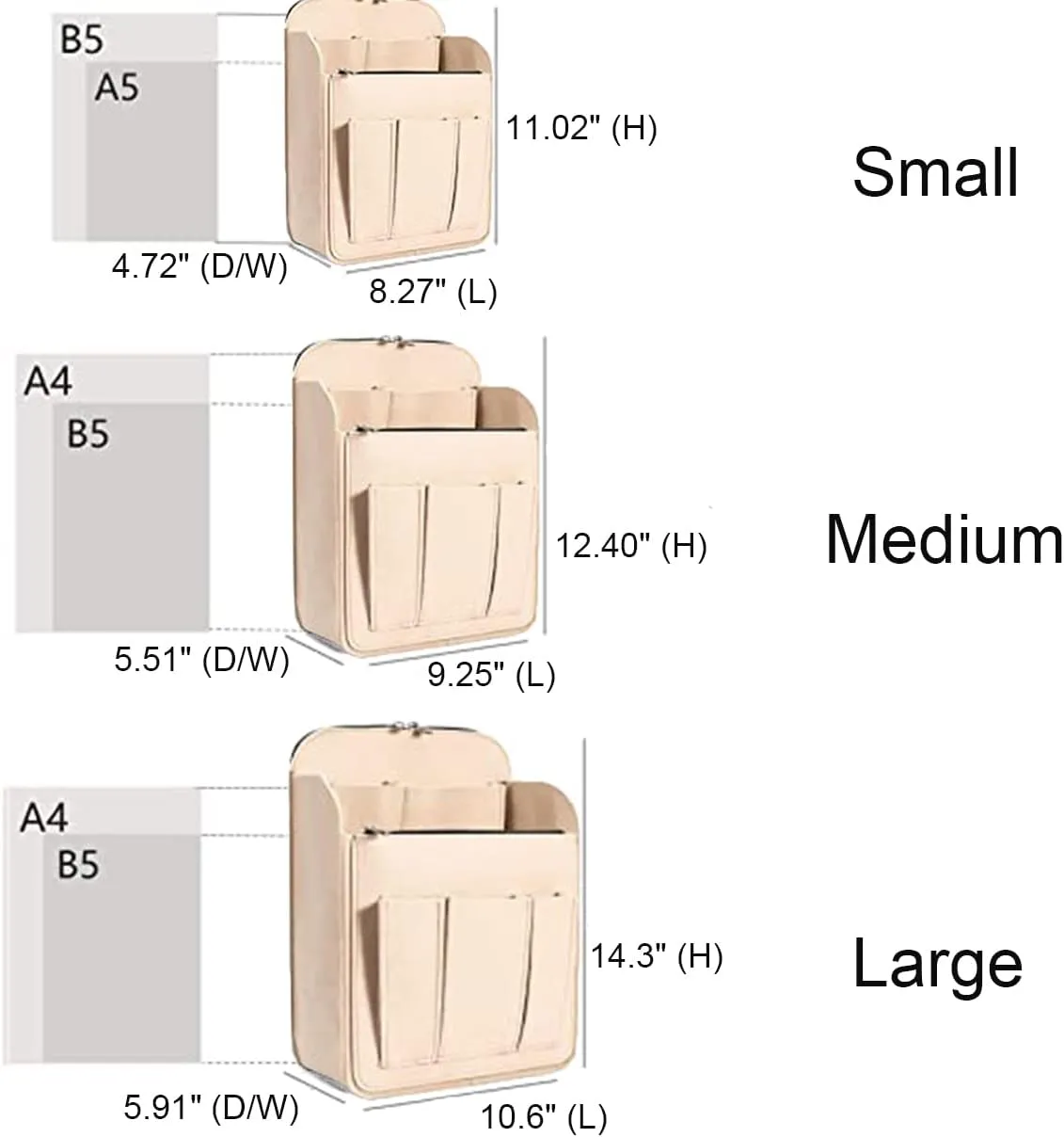 Yoillione Felt Backpack Organizer Insert for Women and Men, Large Travel Rucksack Insert with High Capacity, Lightweight Bag Organizer with Zipper Pockets