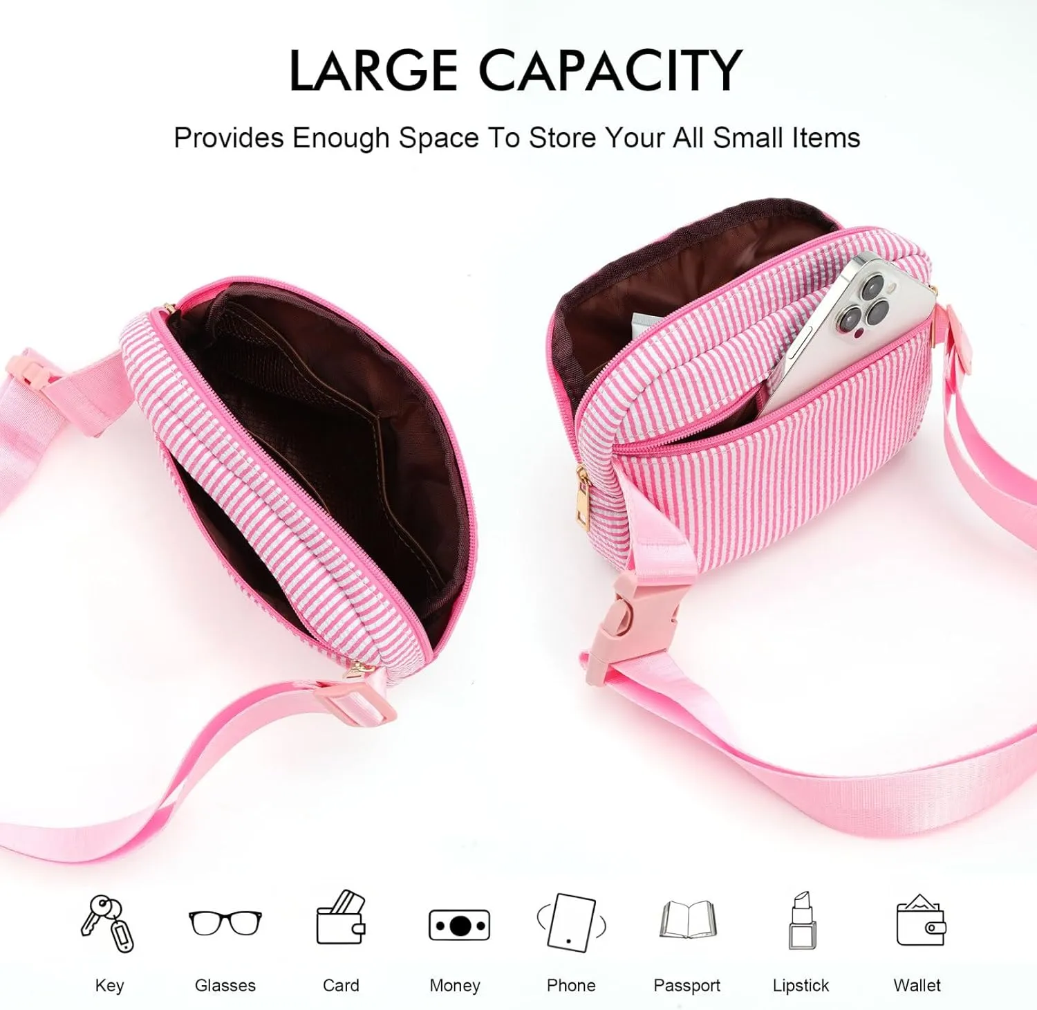 YOOLIFE Cross Body Bag for Girls Belt Bag for Women - Fanny Pack for Kids Teen, Crossbody Bag for Women Trendy Everywhere Belt Bag Fashion Monogrammed Crossbody Bag Waist Packs | Cool Gifts Purple S